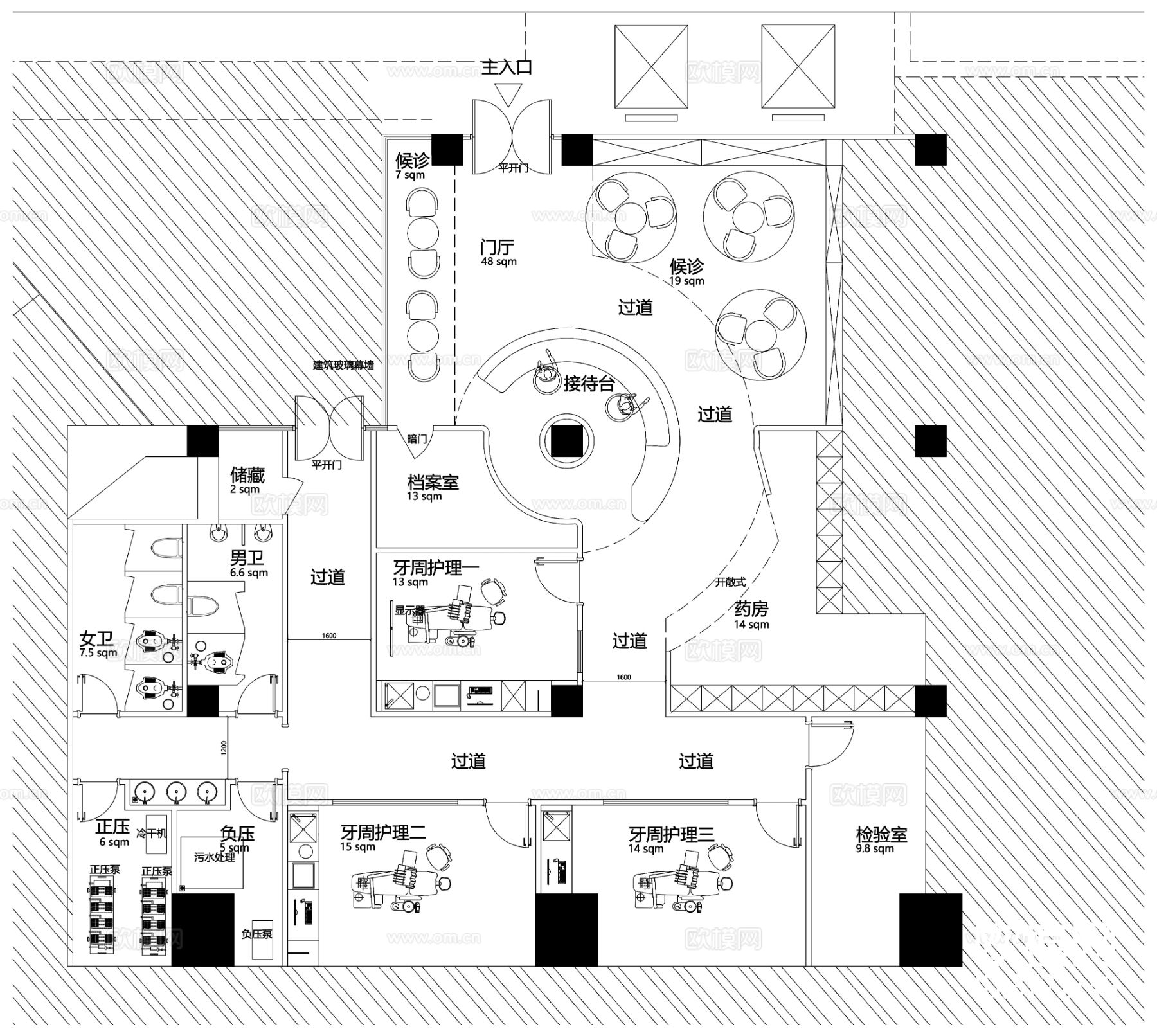 口腔医院牙科医院牙科口腔设备cad施工图