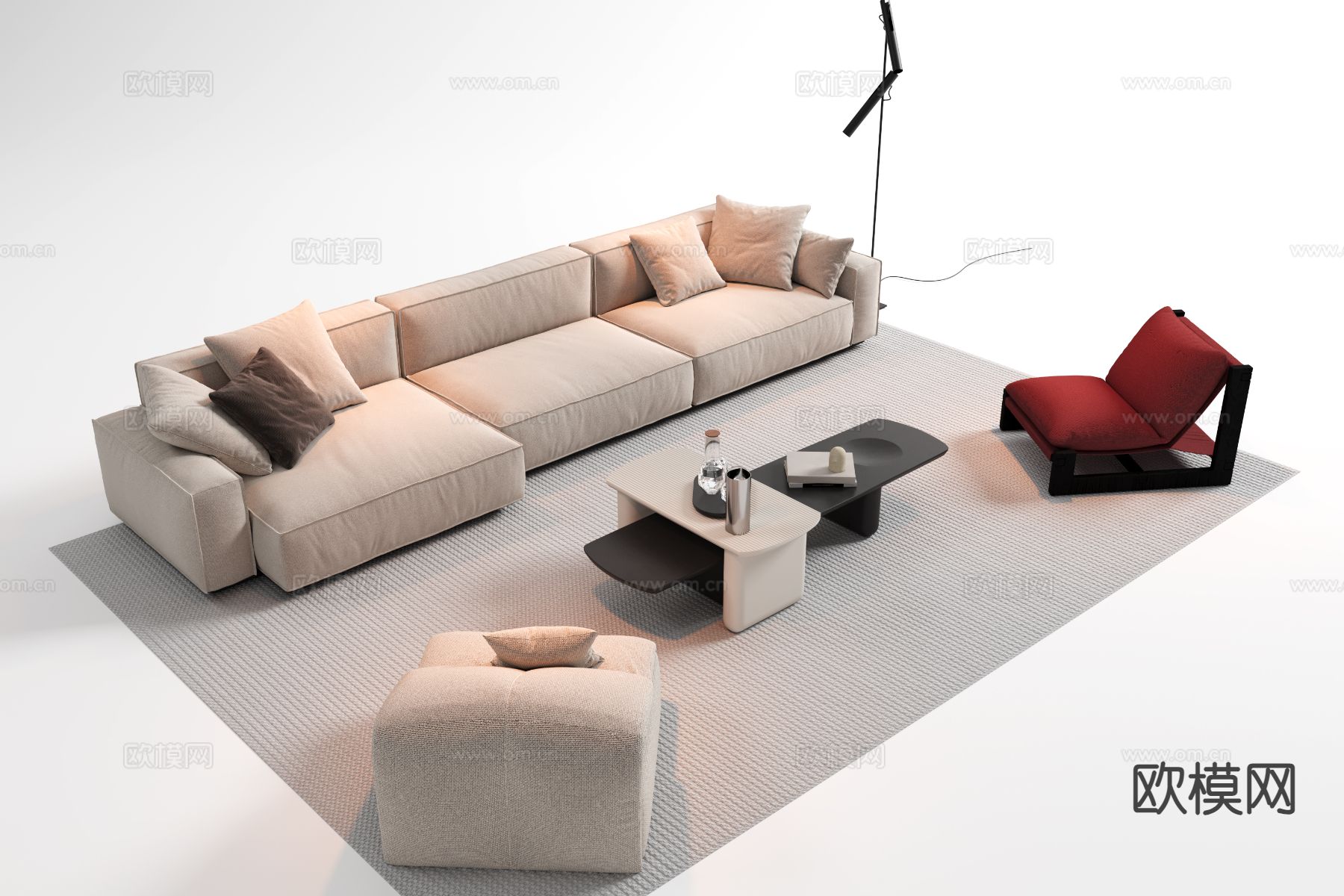 意式沙发 组合沙发3d模型下载