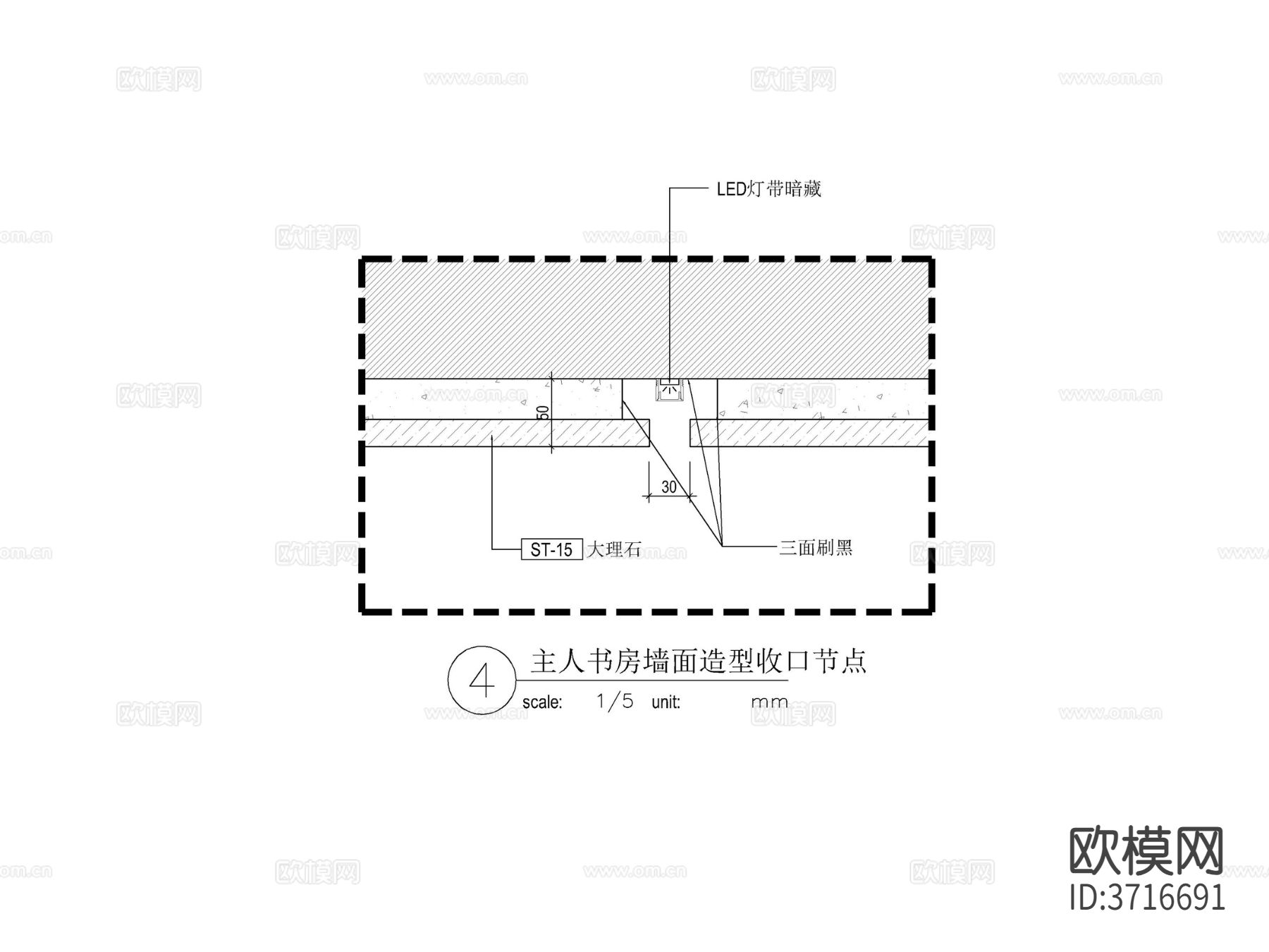 书房书架节点大样图下载（渲染图3）