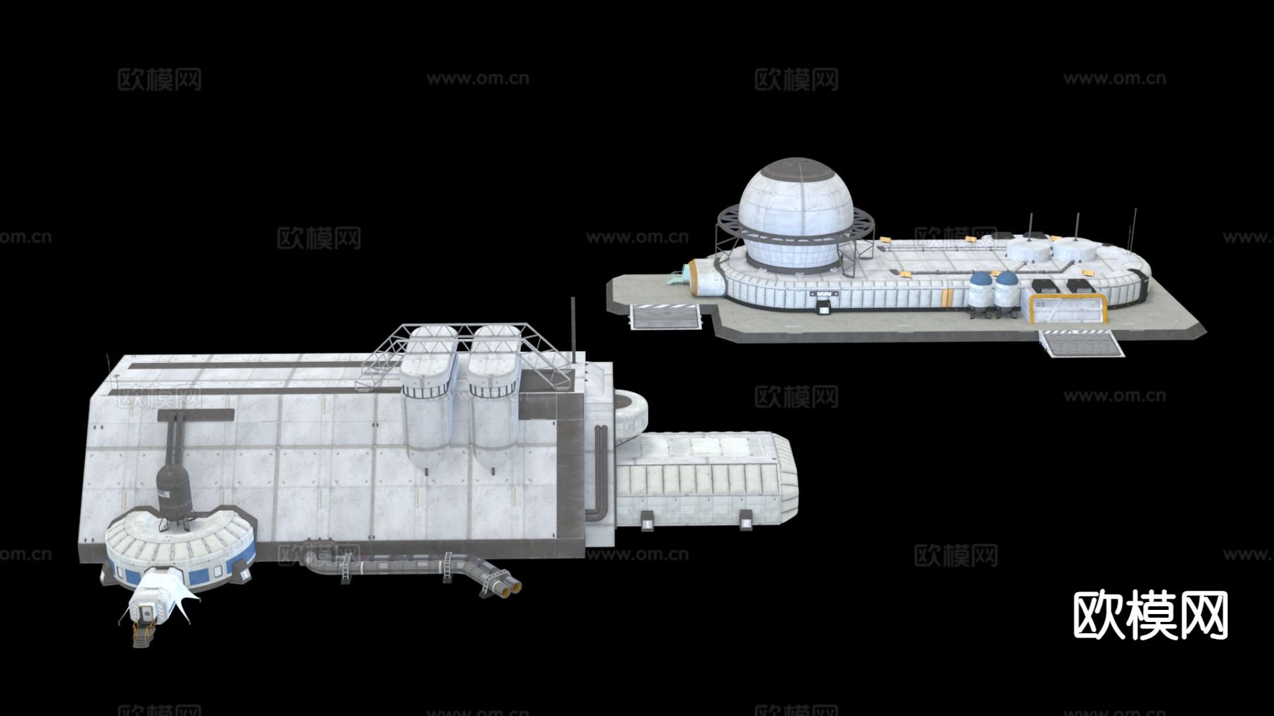 月球基地 太空设备3d模型