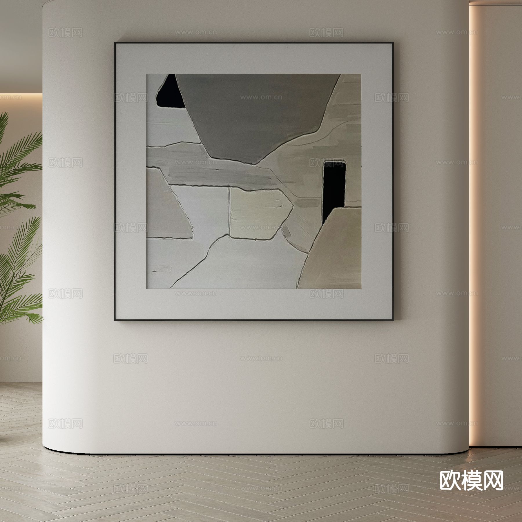 现代装饰画 抽象画3d模型