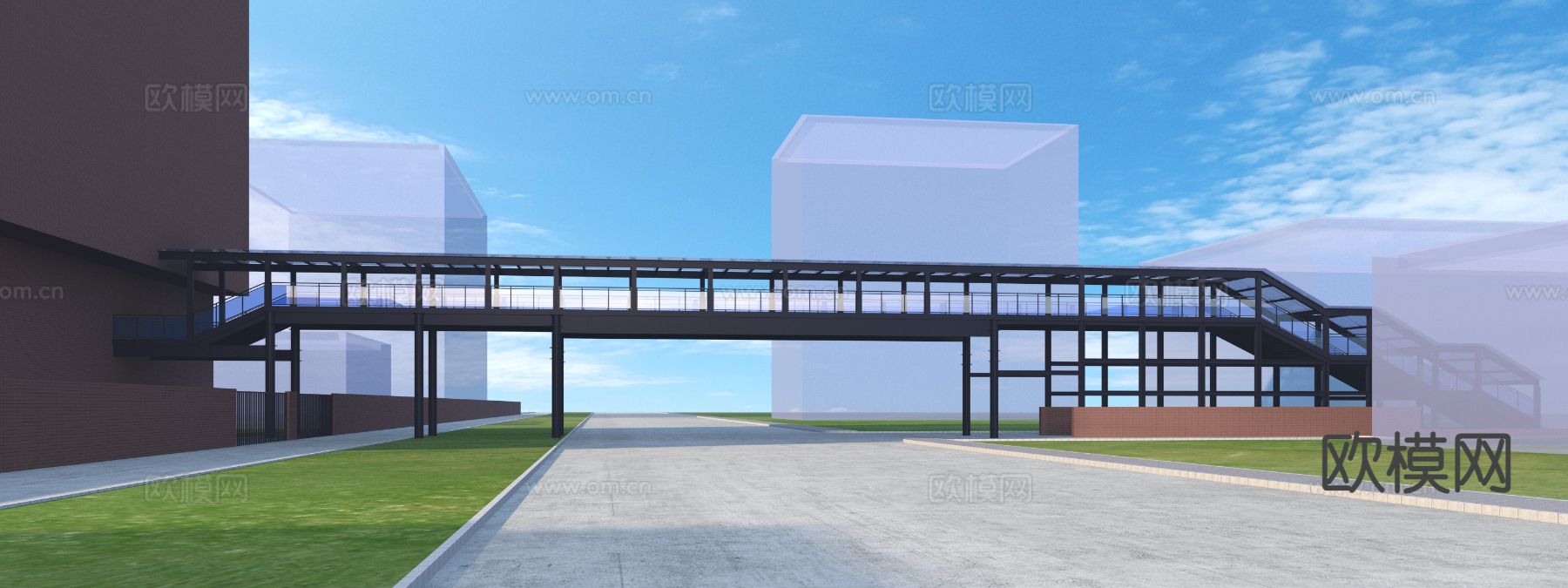 人行天桥建筑3d模型