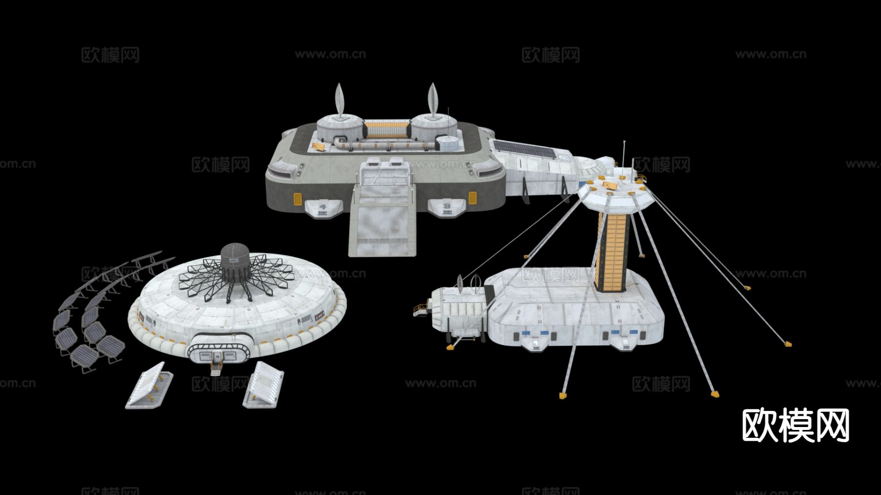 月球基地 太空设备3d模型