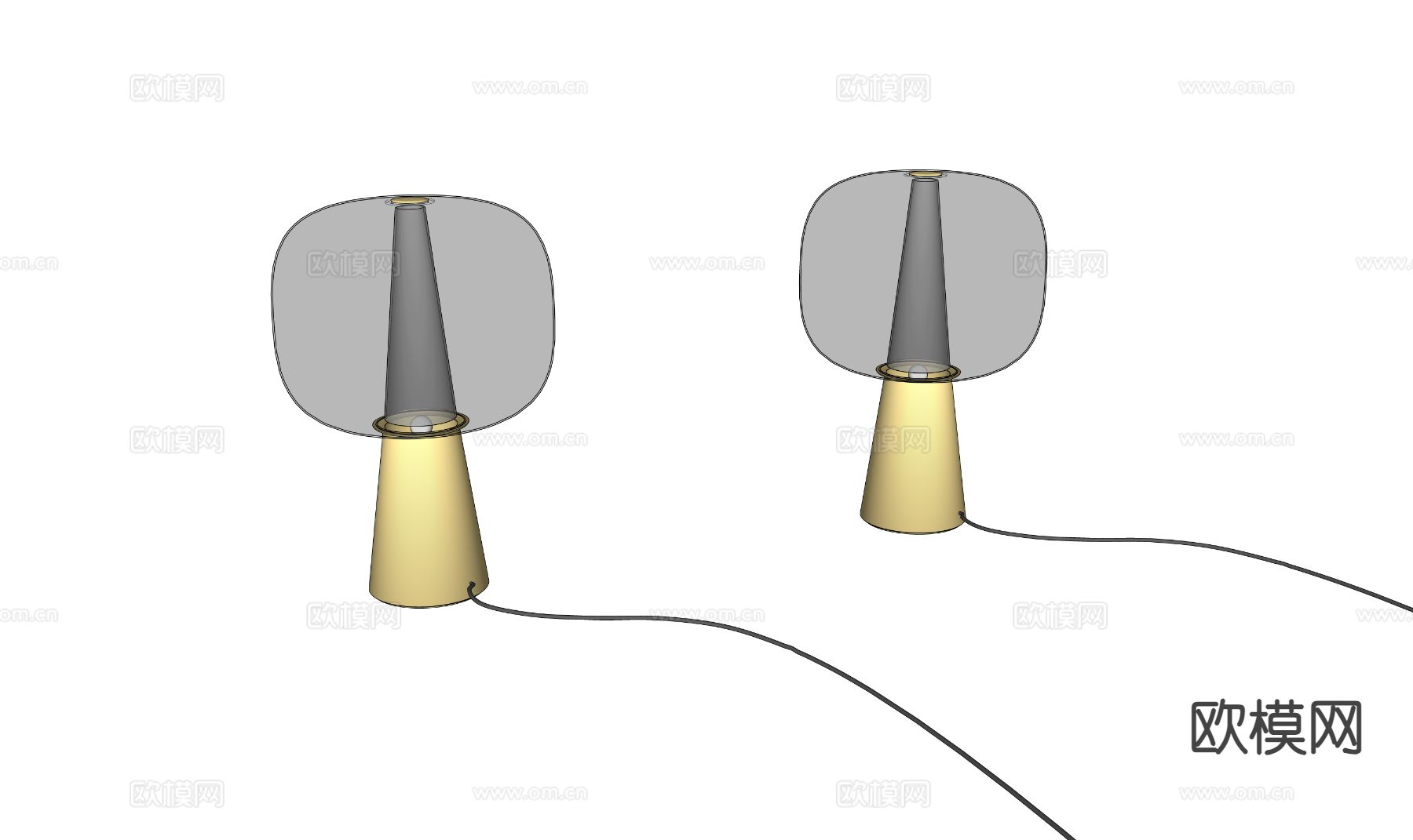玻璃台灯su模型