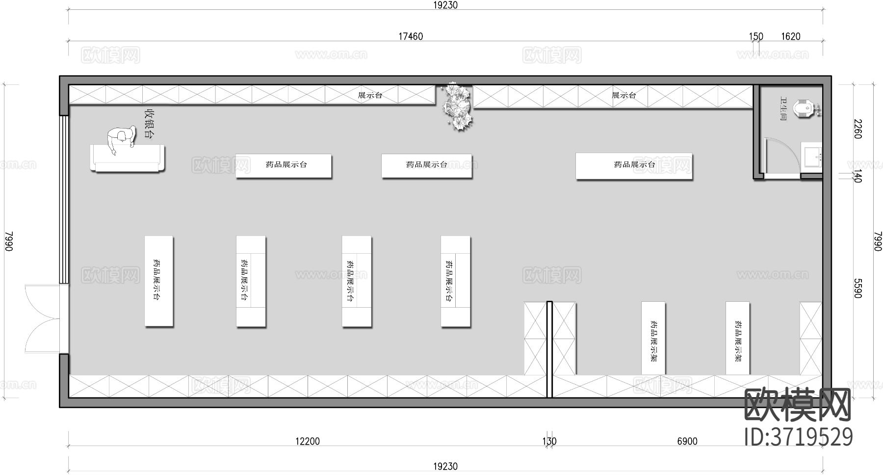 药店cad施工图