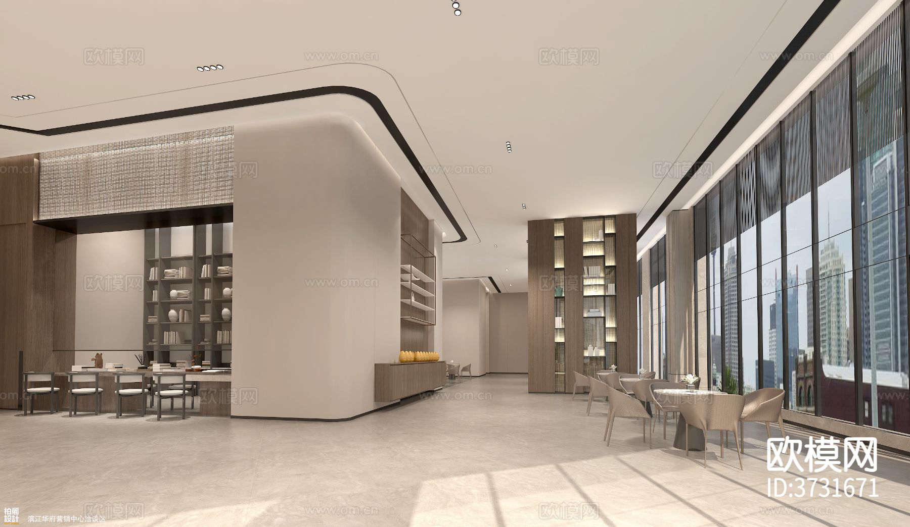 销售中心cad平面图下载（渲染图1）