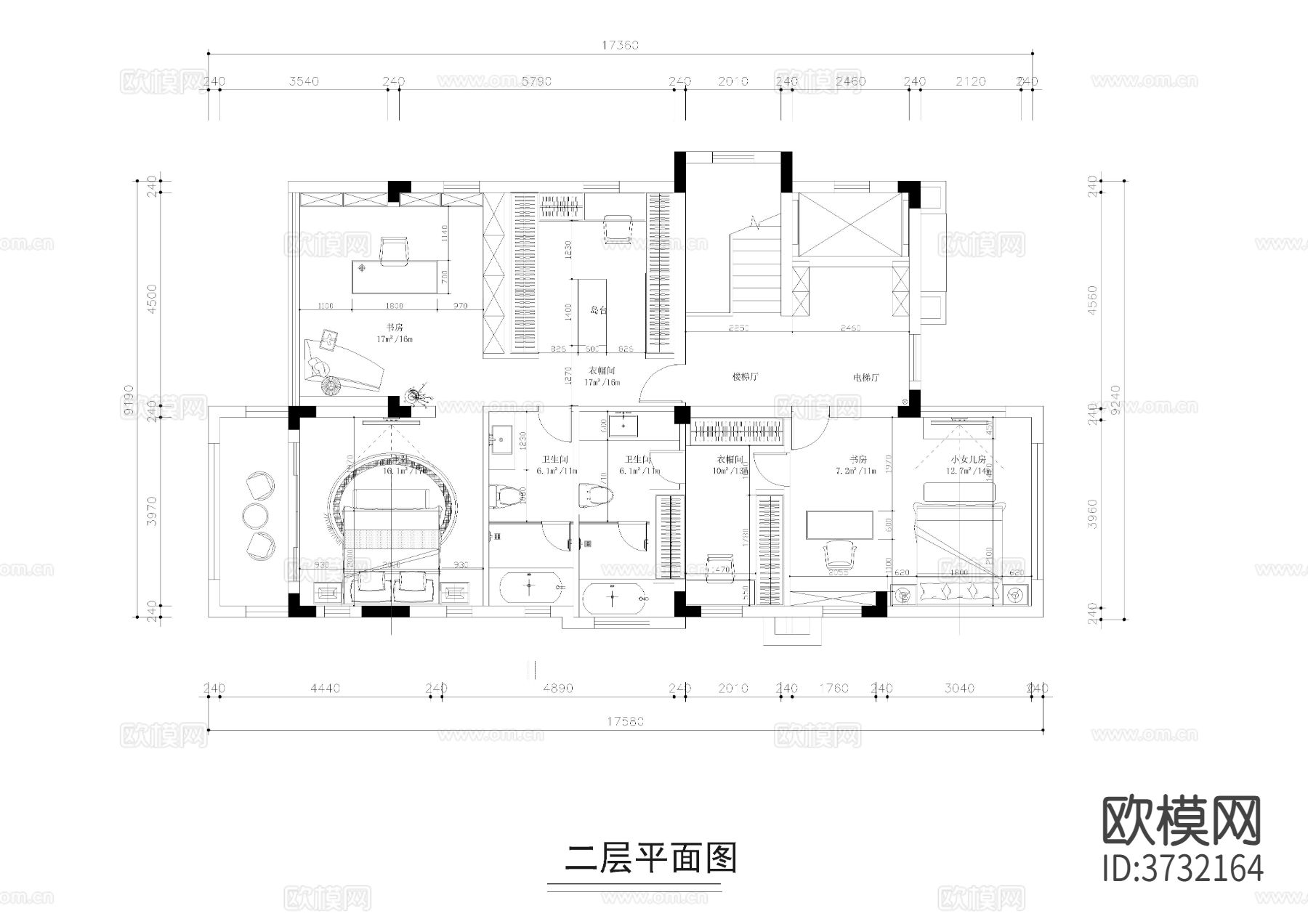 别墅平面cad方案图