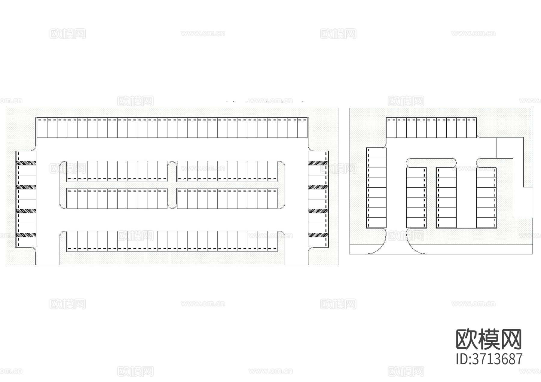 室外5m5标准停车场CAD平面图