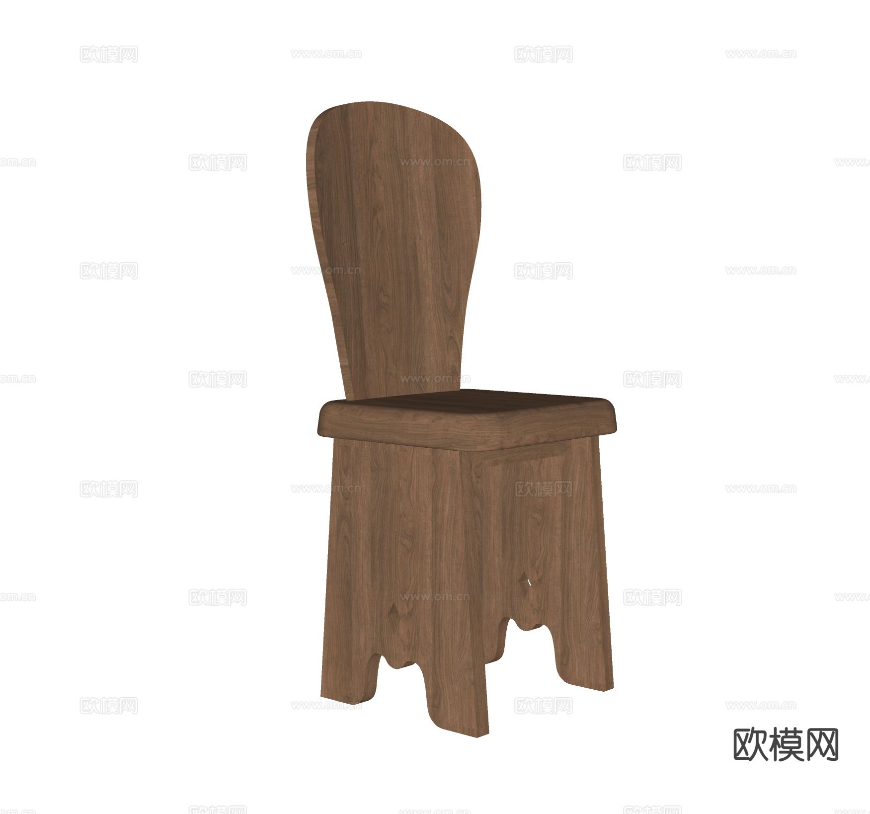 中古风餐椅 单椅su模型下载（渲染图1）