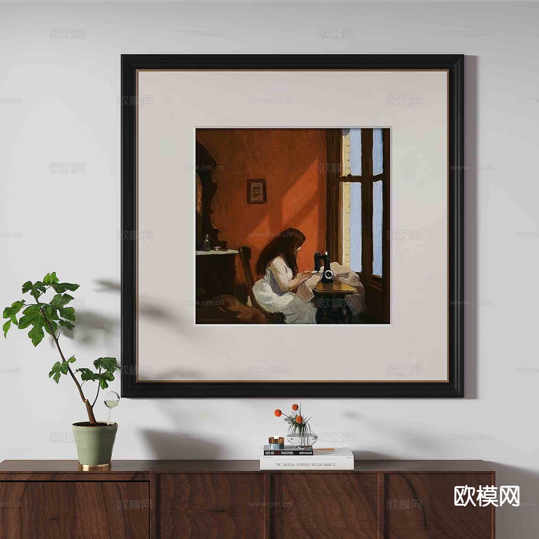 中古风油画 艺术画 装饰画3d模型