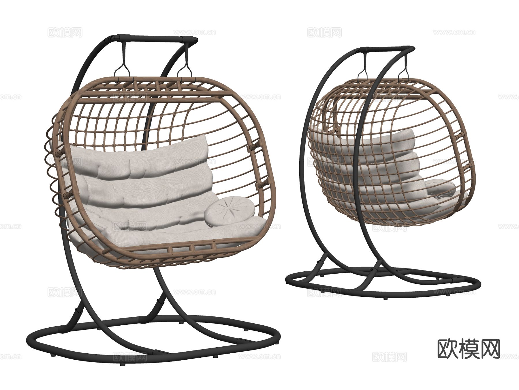 户外摇椅 吊椅 秋千椅su模型
