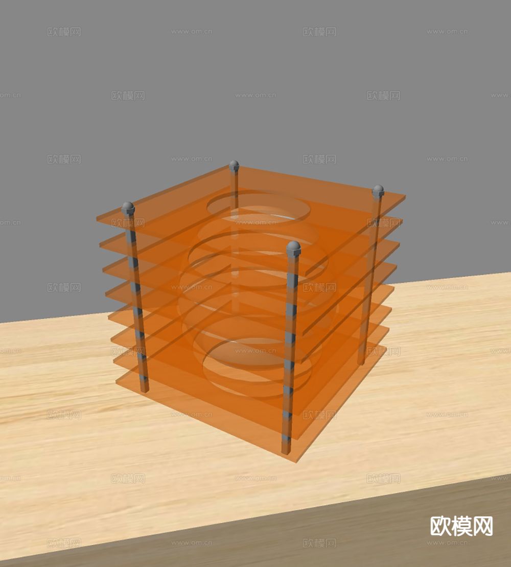 现代简约台灯 玻璃台灯su模型