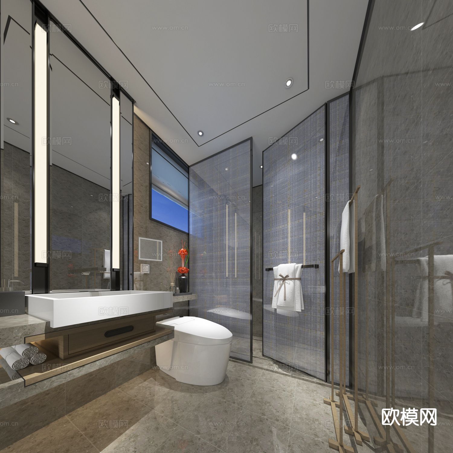 侘寂卫生间 浴室3d模型下载（渲染图1）