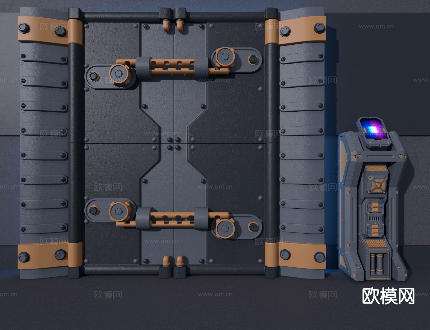 机械门 科幻门3d模型