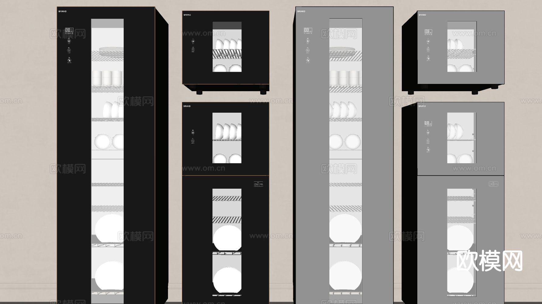 消毒柜 碗柜 智能碗柜su模型