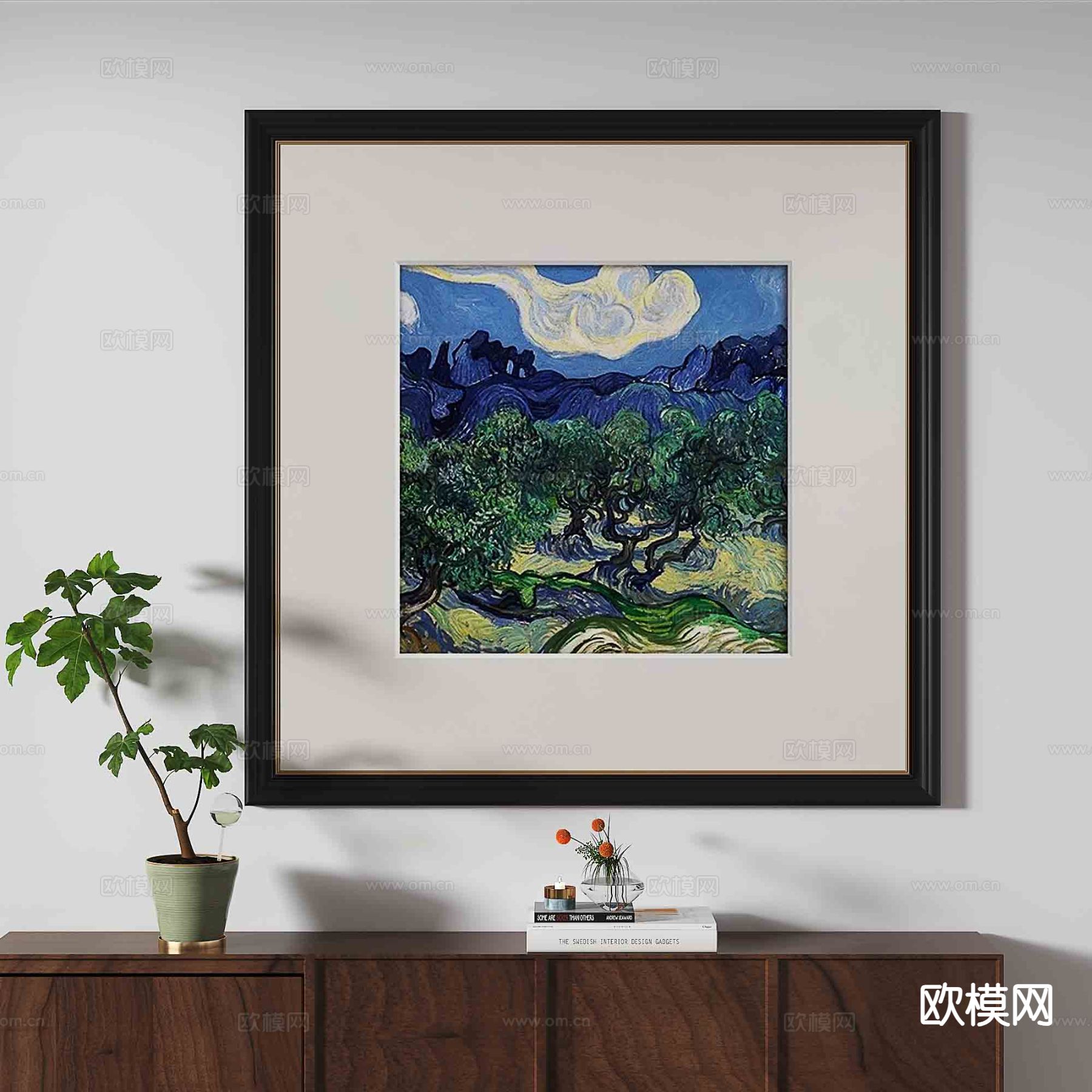 中古风油画 艺术画 装饰画3d模型