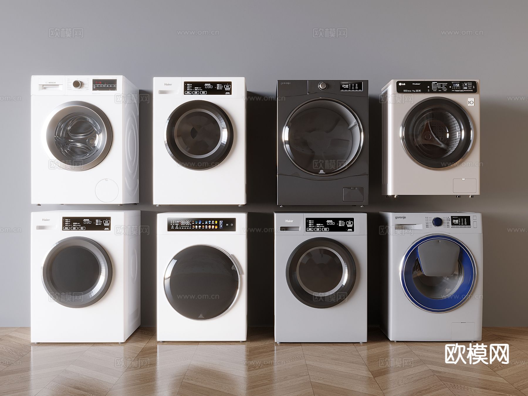 智能洗衣机 烘干机 滚筒洗衣机3d模型下载