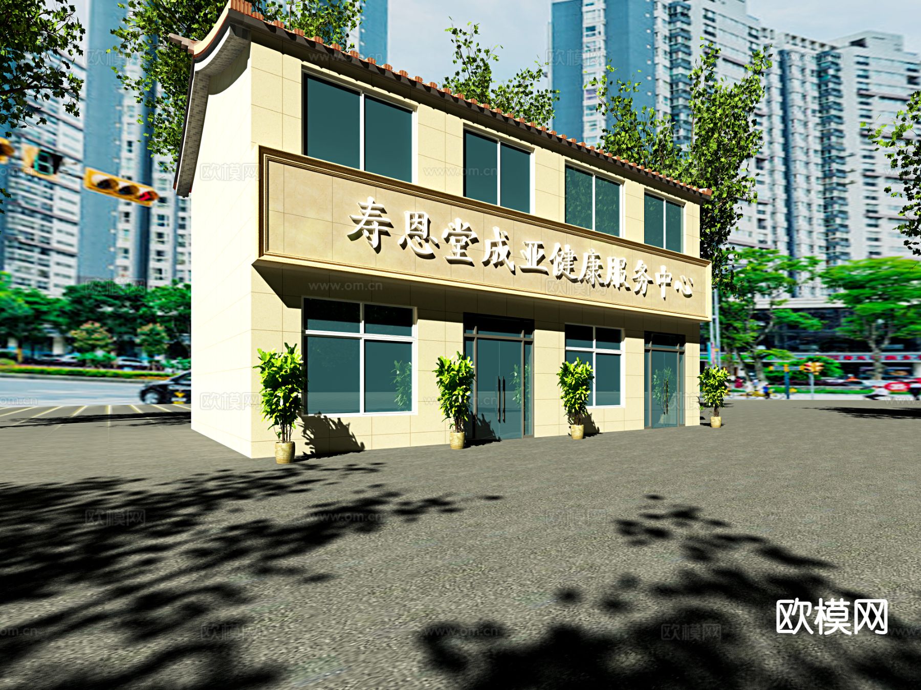 现代活动中心建筑3d模型