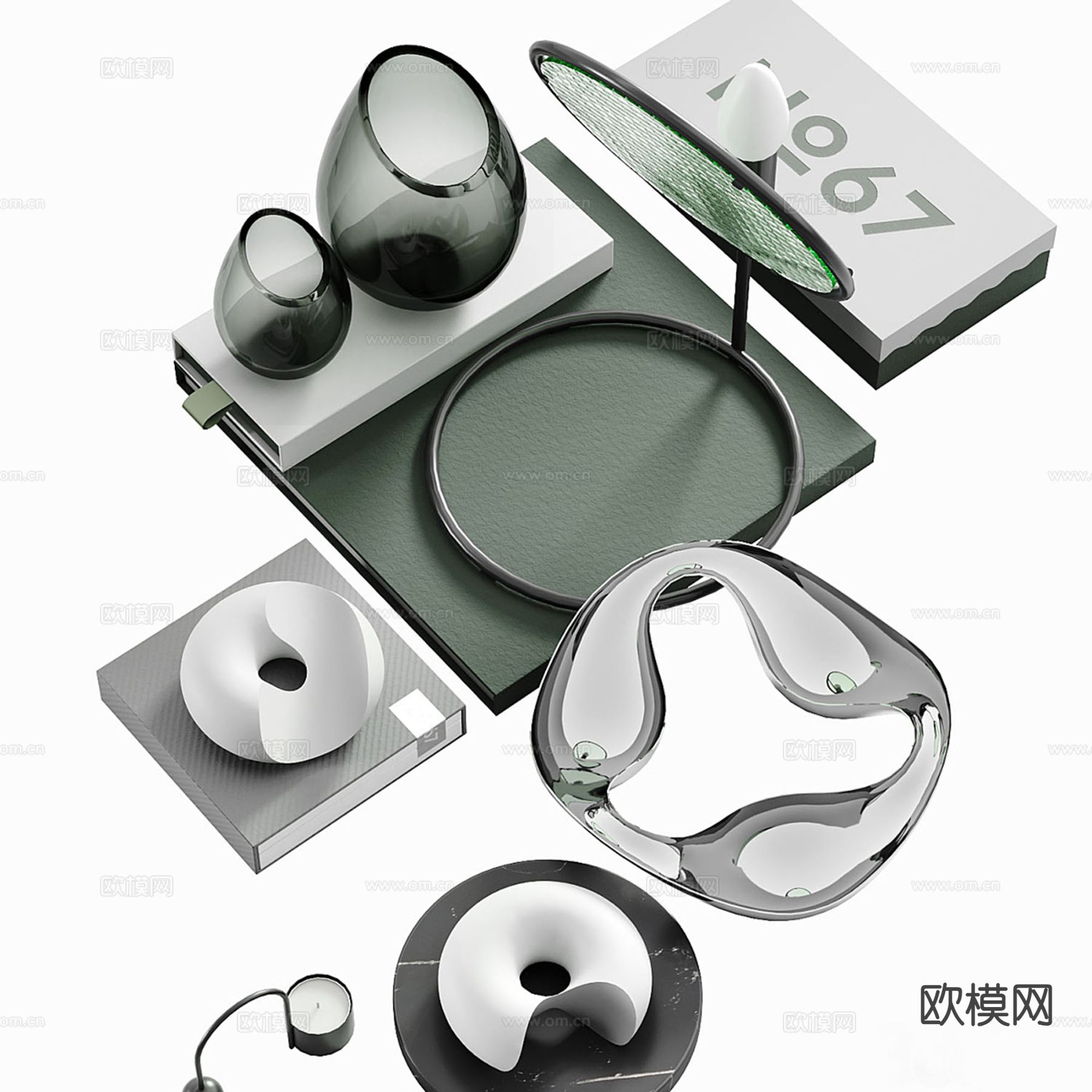 现代装饰品 桌面摆件 书籍 工艺品3d模型