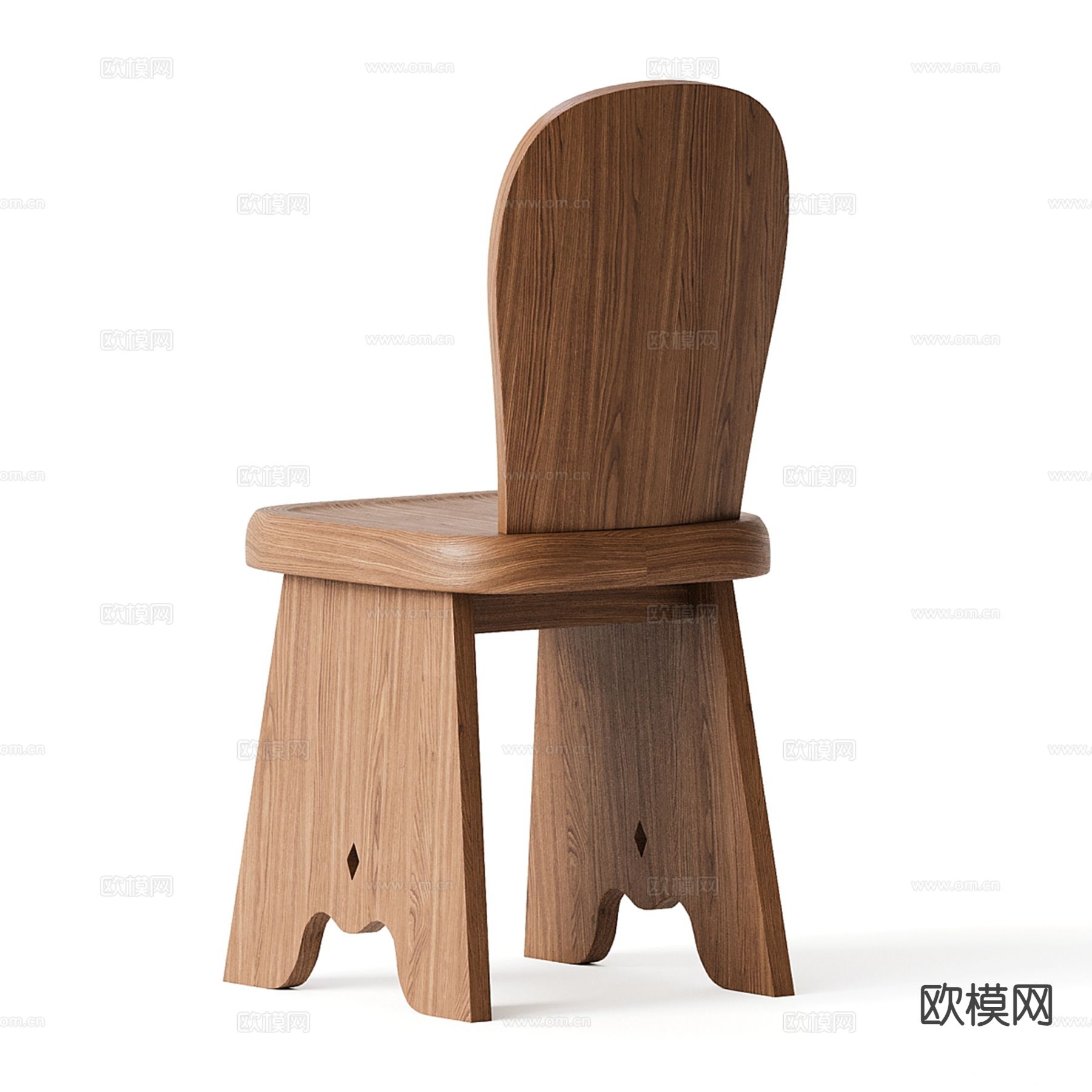 中古风餐椅 单椅su模型下载（渲染图2）