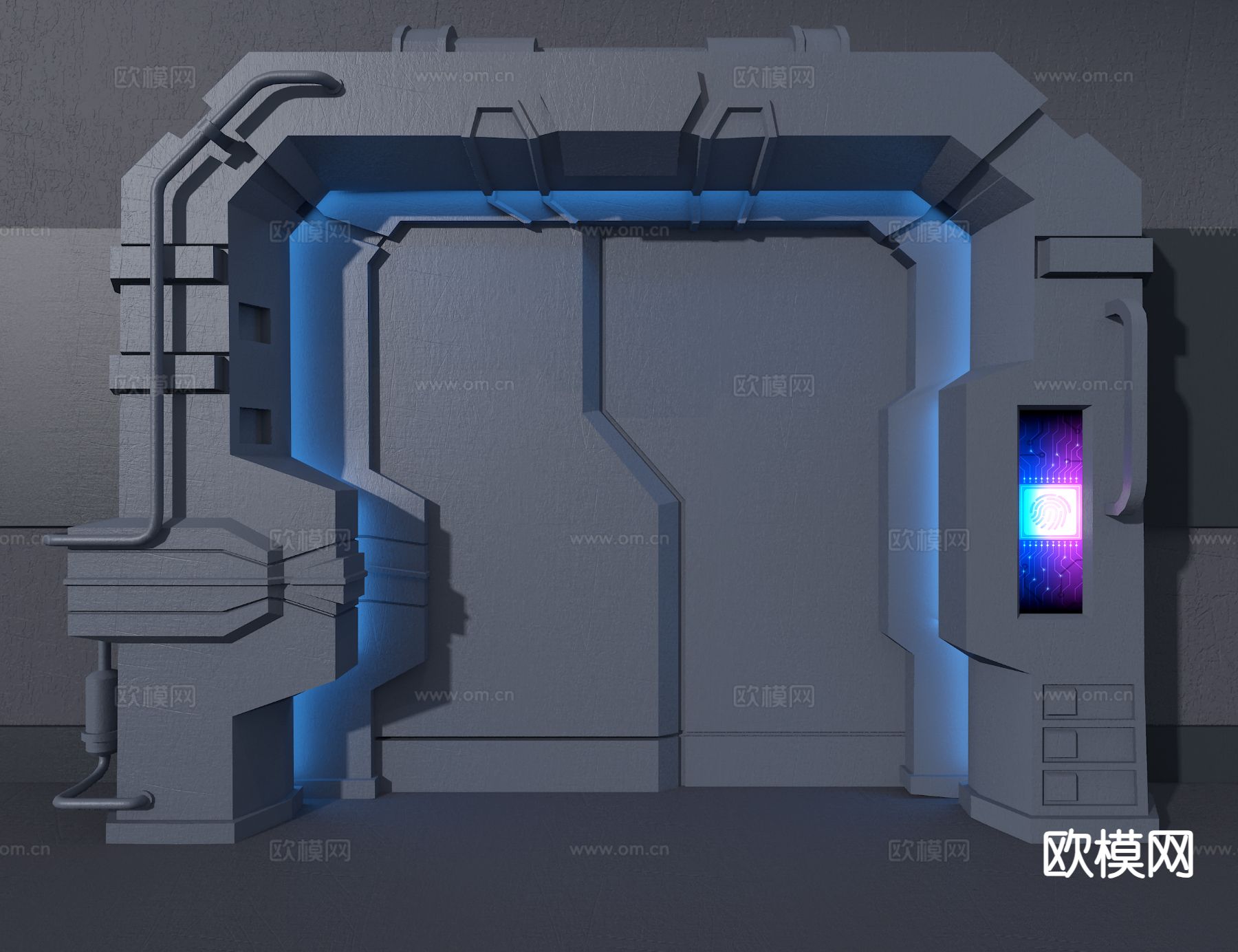 机械门 科幻门3d模型