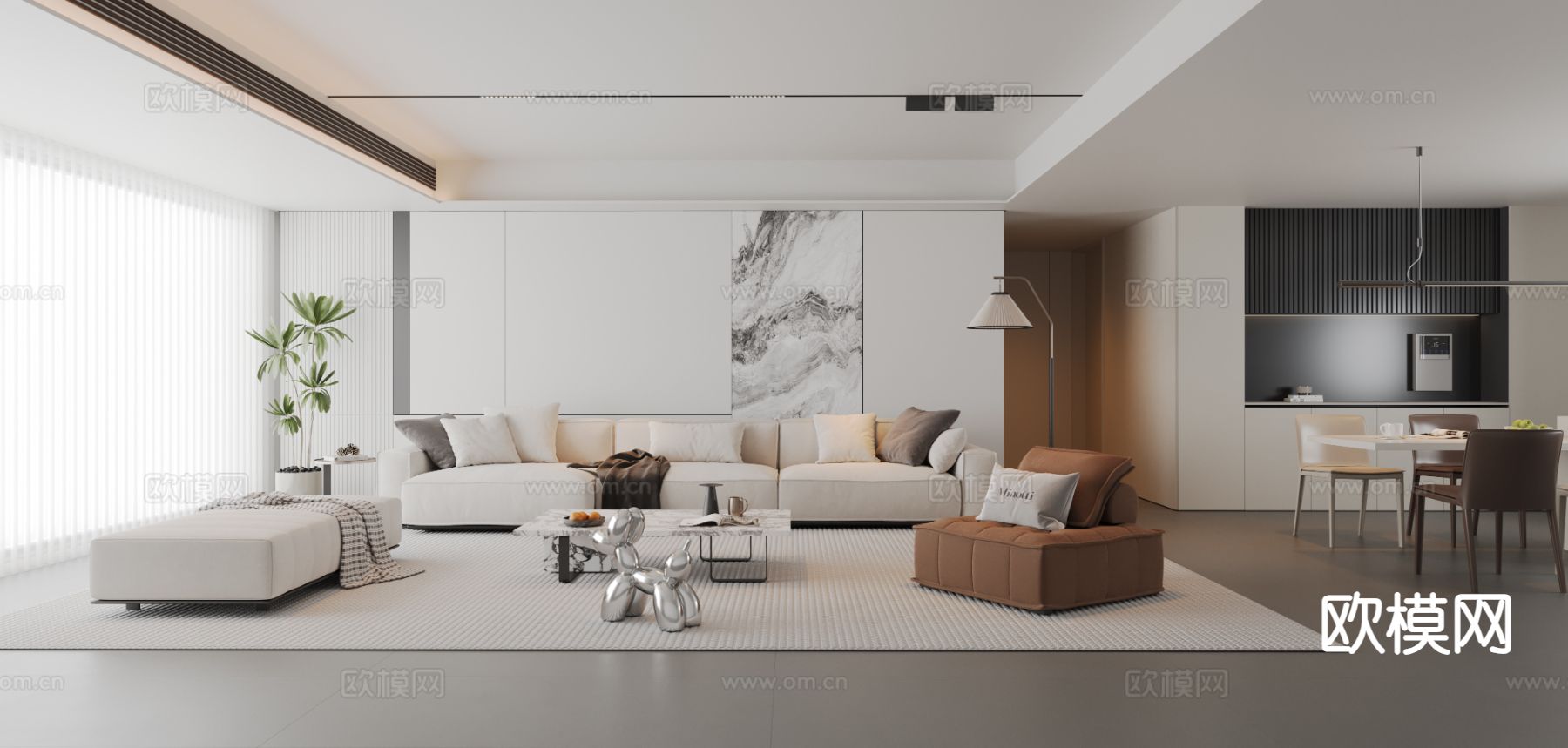 意式客餐厅su模型下载（渲染图4）