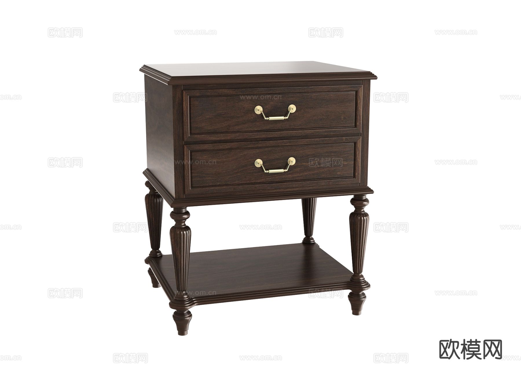 美式床头柜3d模型下载