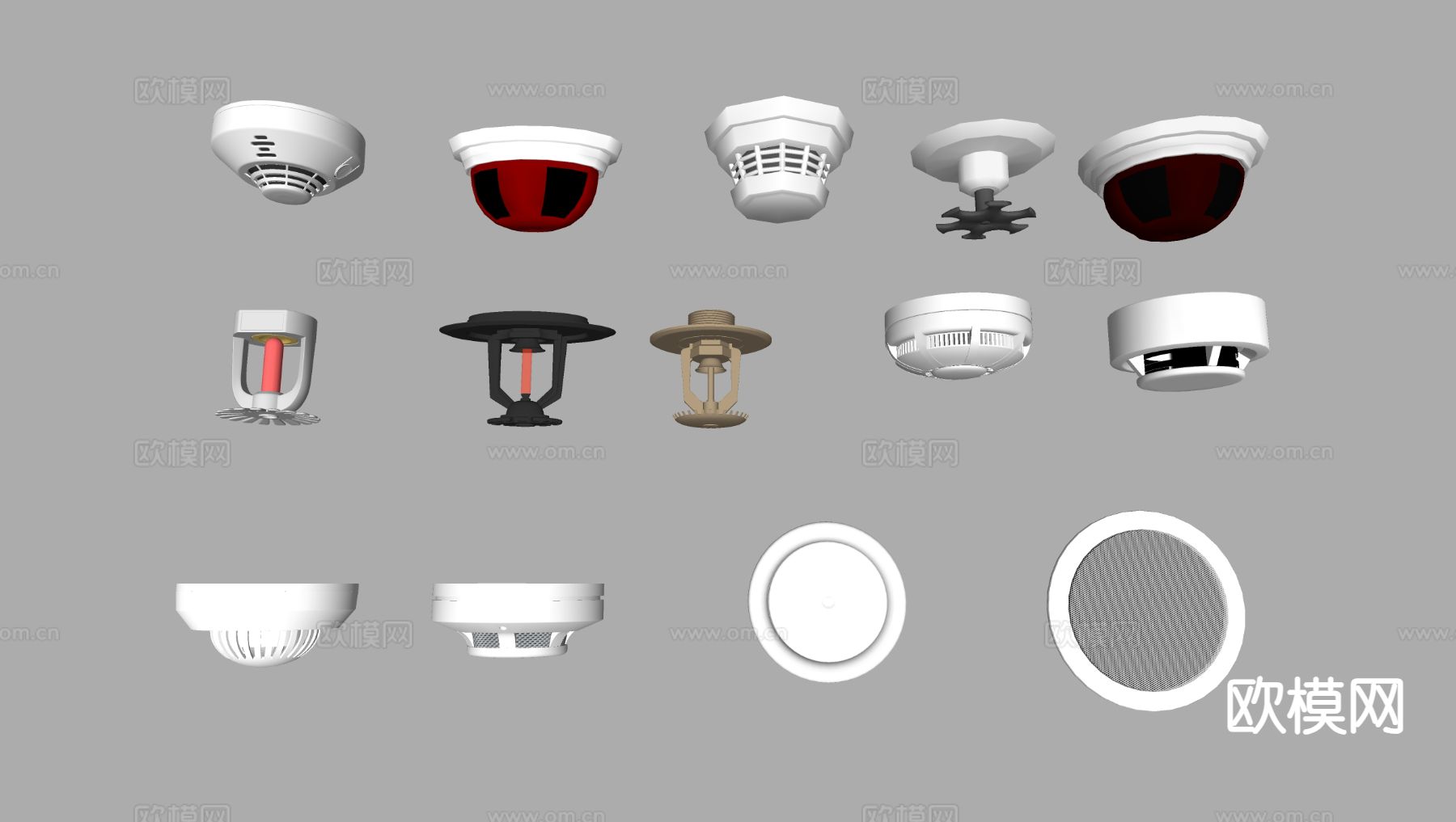 火灾应急报警器 喷淋烟感器su模型