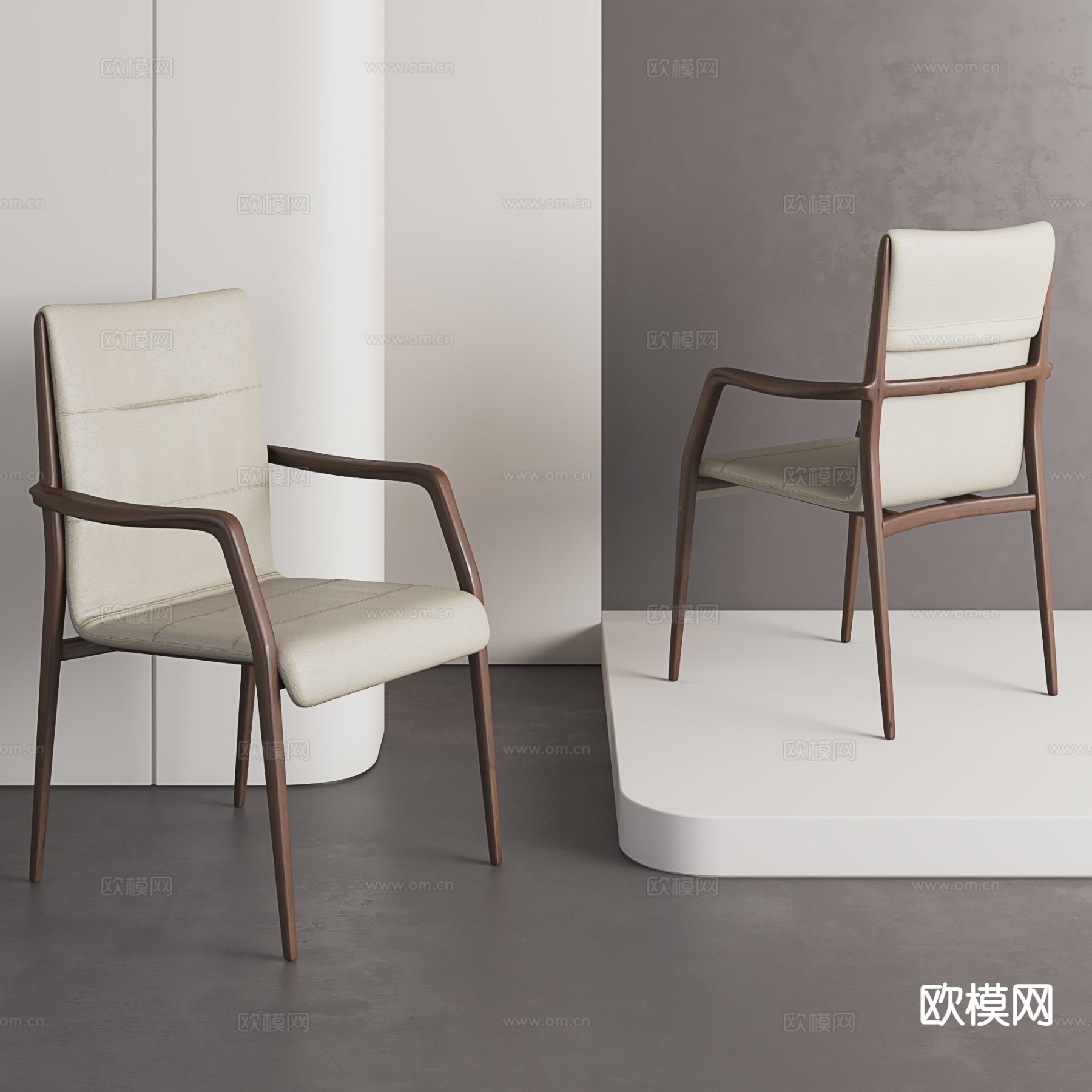 中古风椅子 餐椅3d模型下载