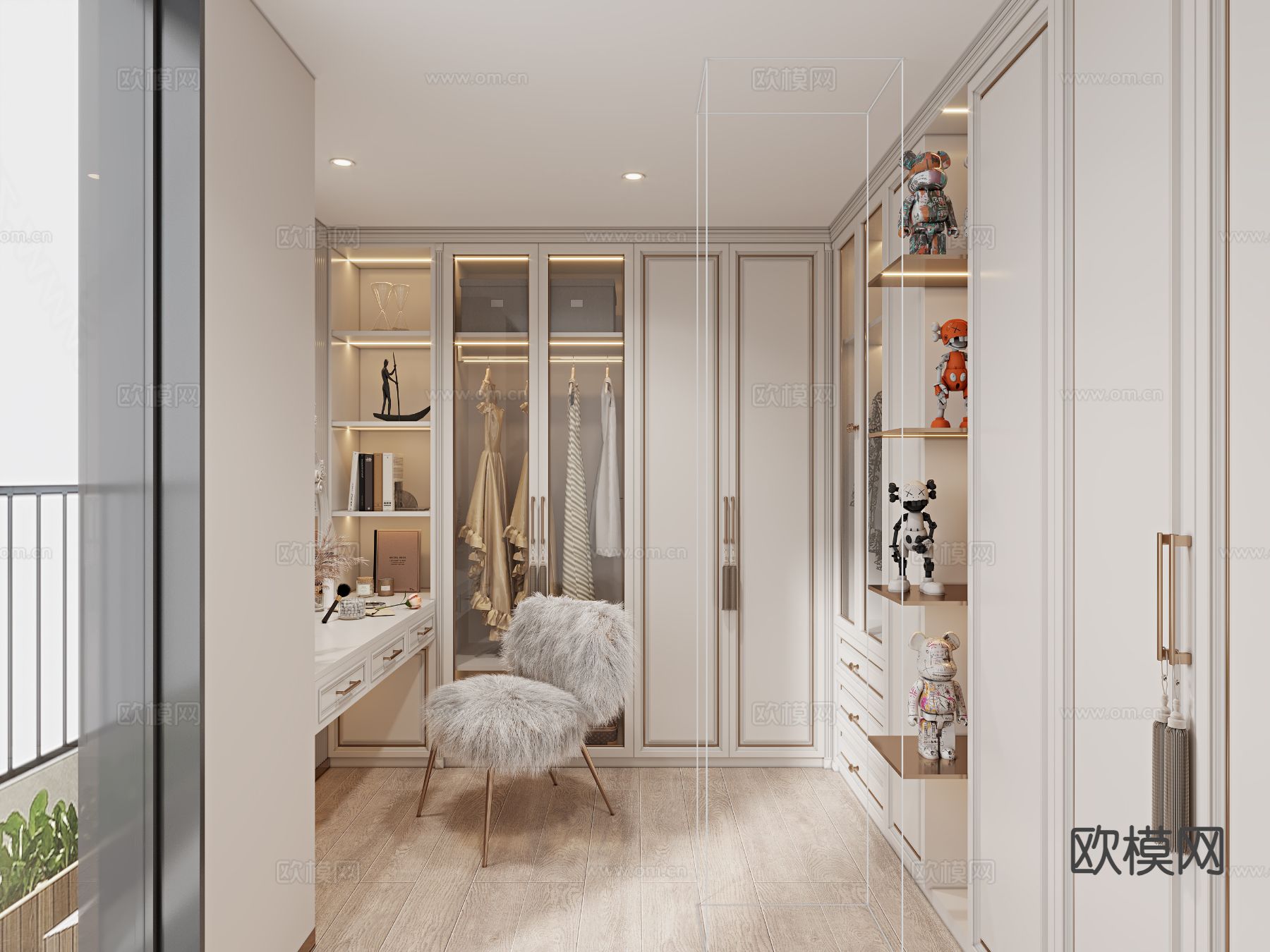 欧式衣帽间3d模型下载