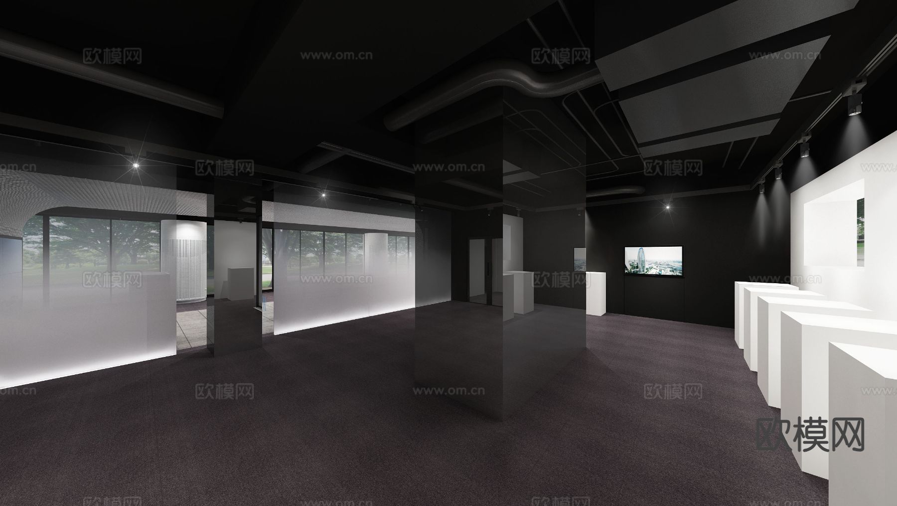 公共展示厅 展厅 展览3d模型