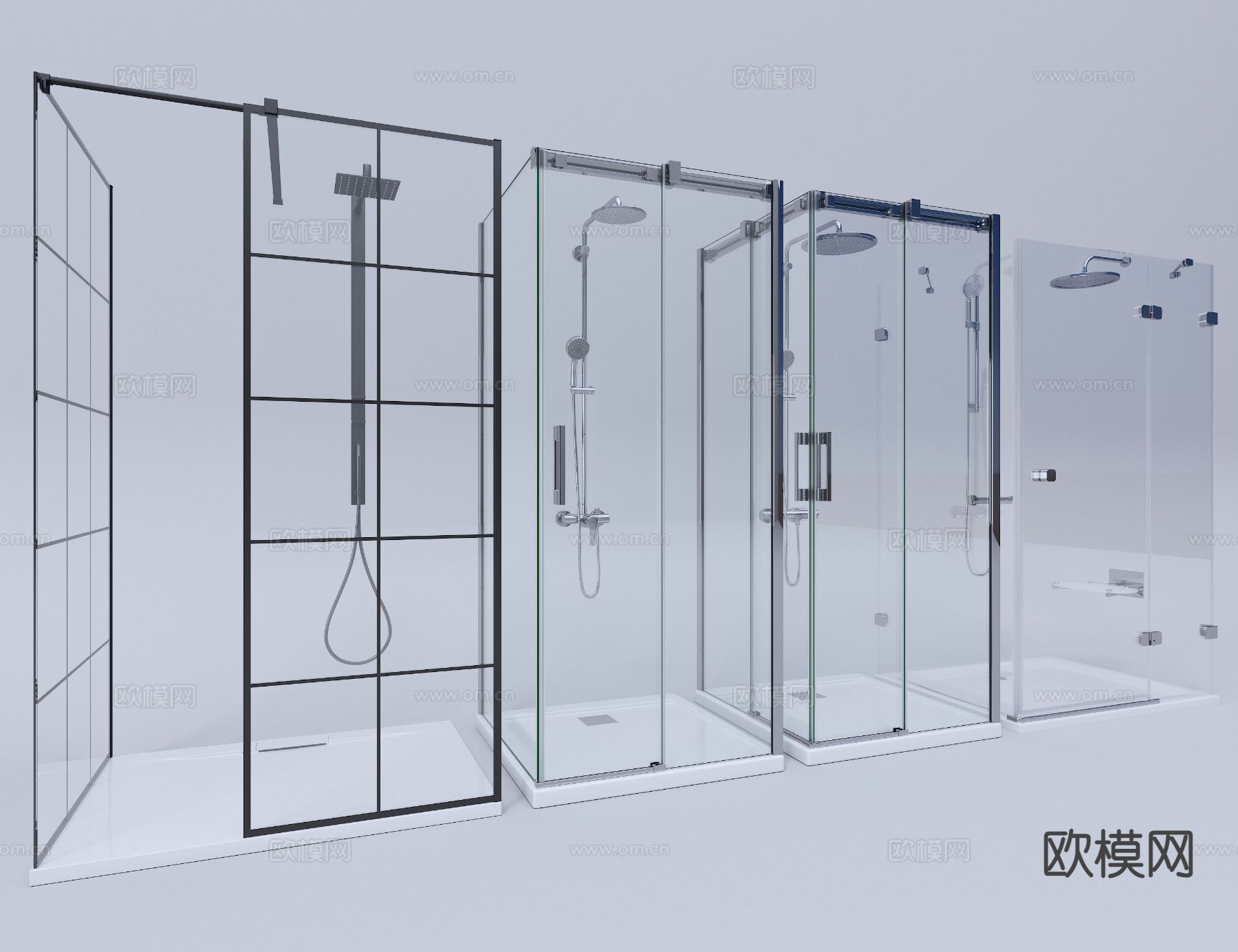 淋浴间 冲凉房 花洒3d模型下载