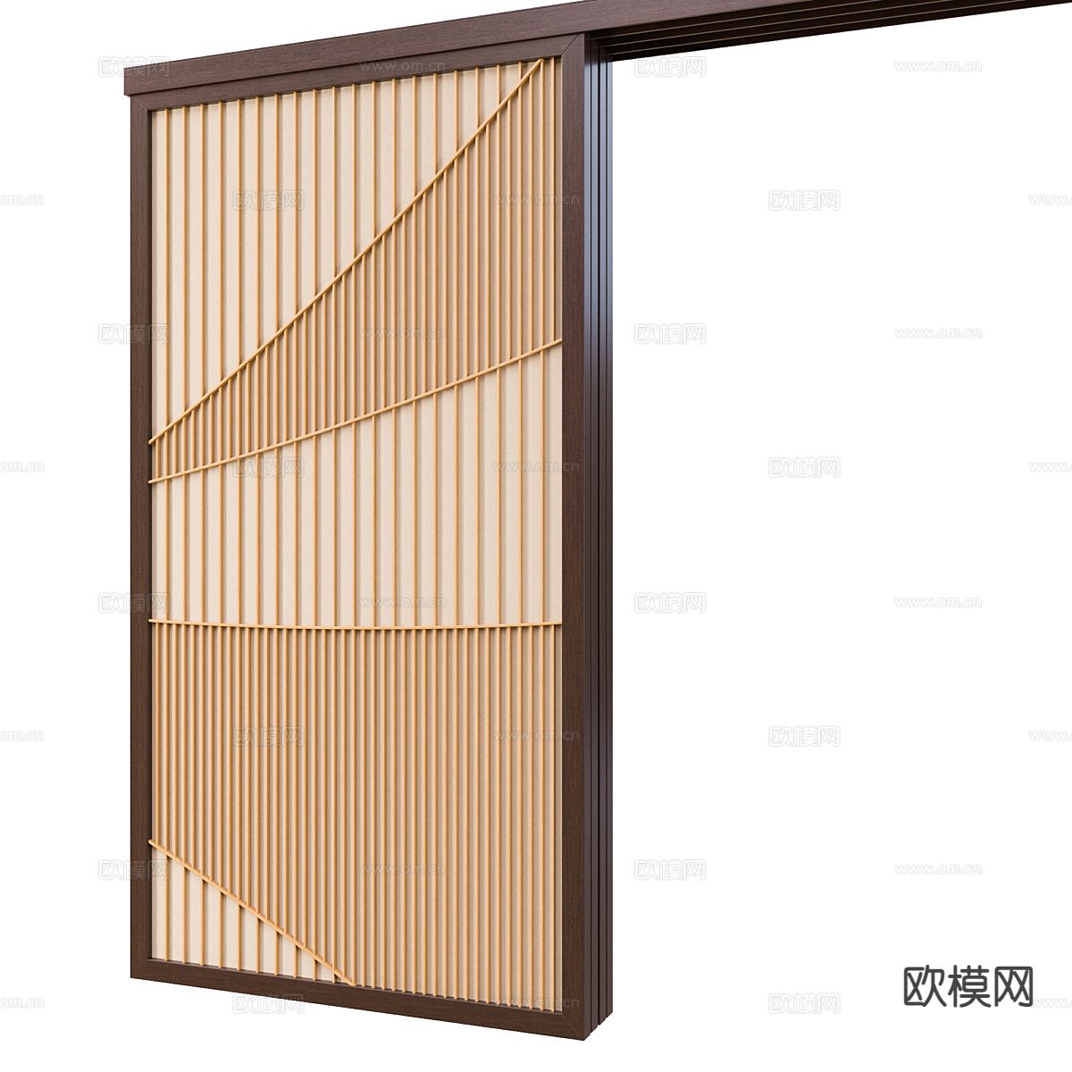 日式隔断 格栅隔断3d模型下载（渲染图3）