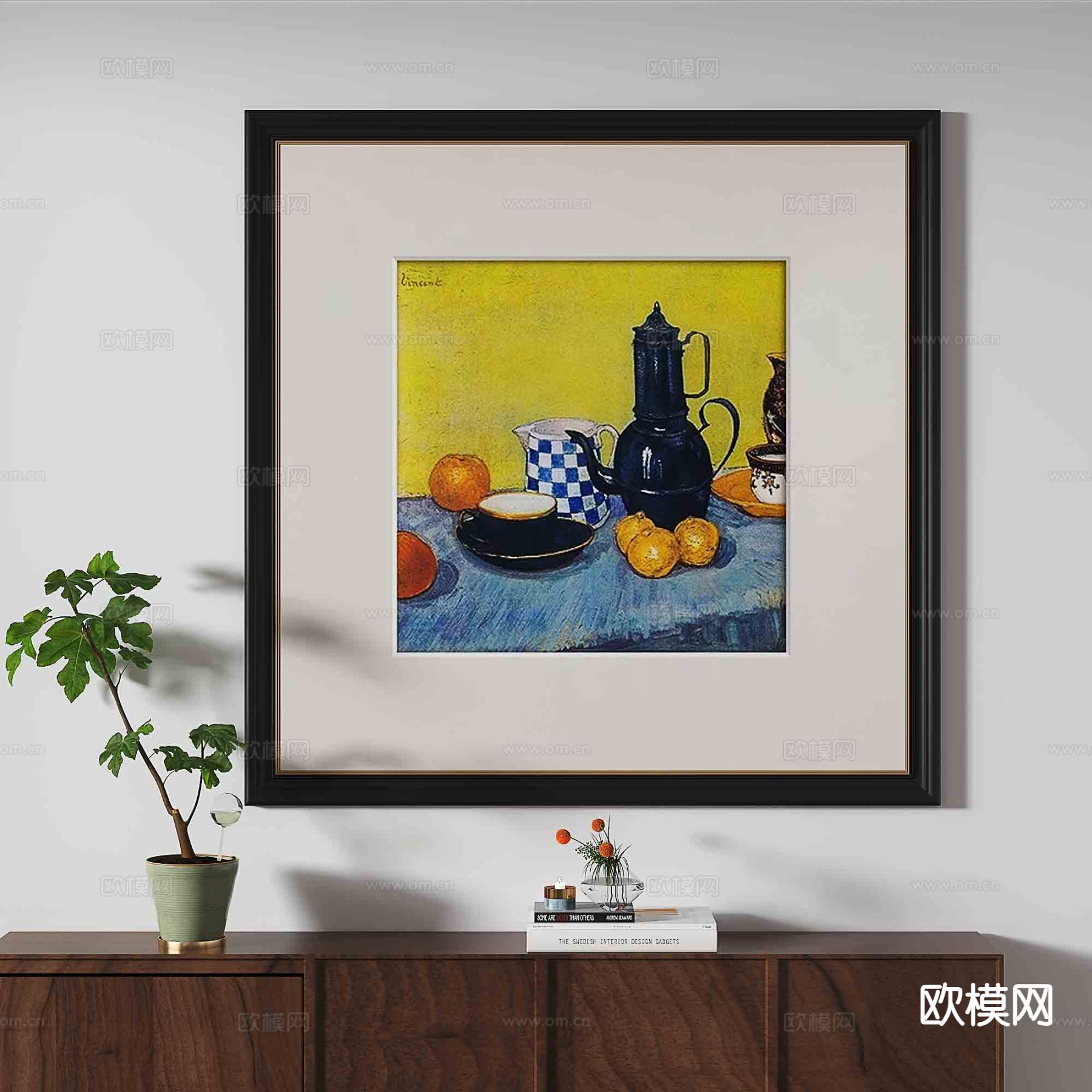 中古风油画 艺术画 装饰画3d模型