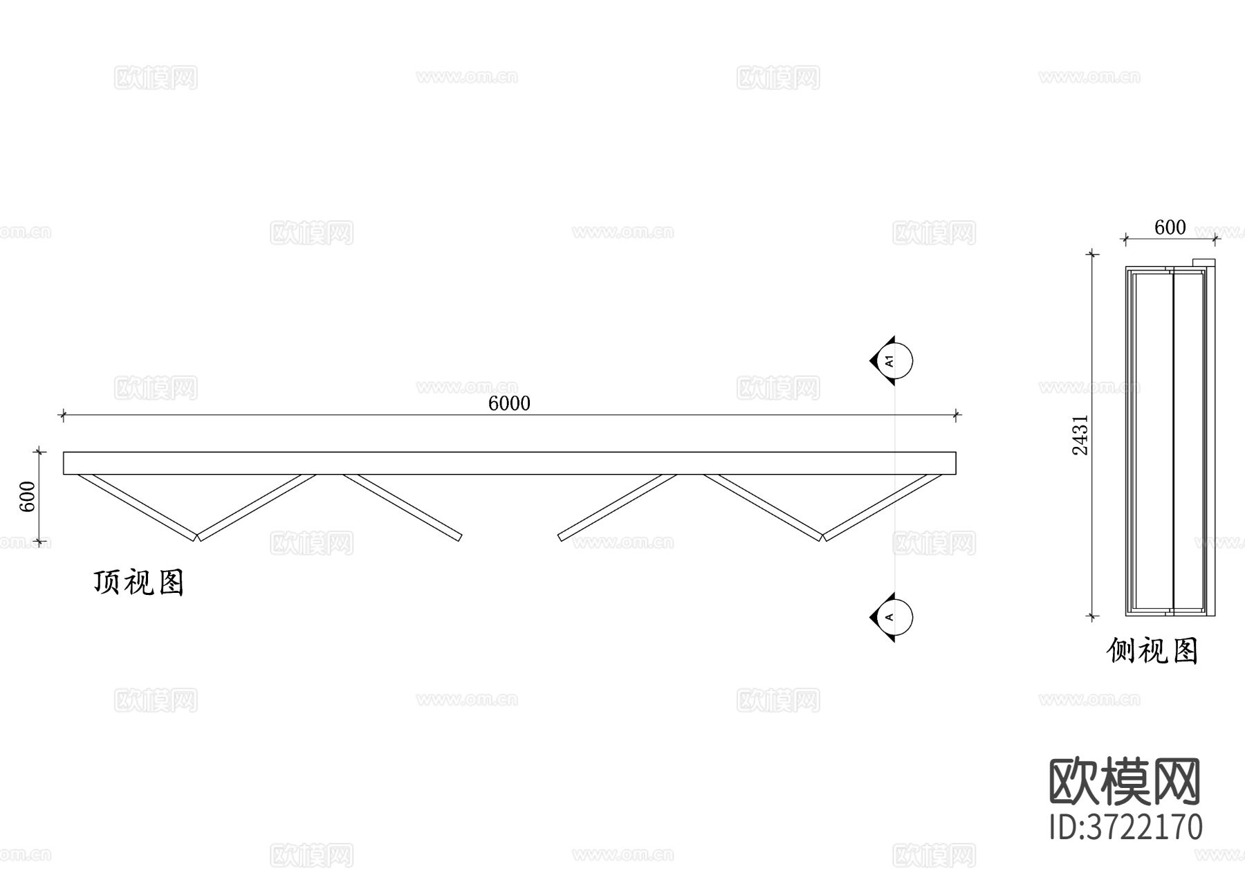 折叠门结构cad平面图下载