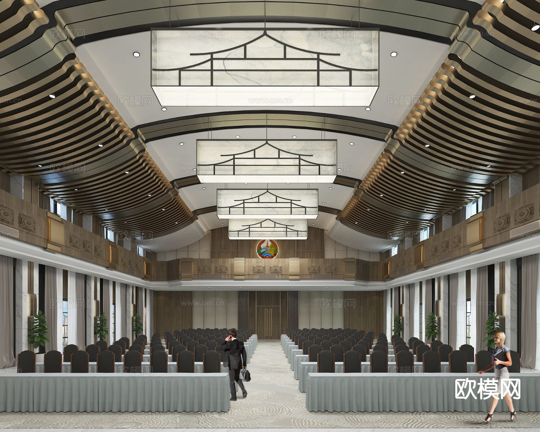 东南亚总理府 报告厅3d模型下载（渲染图3）