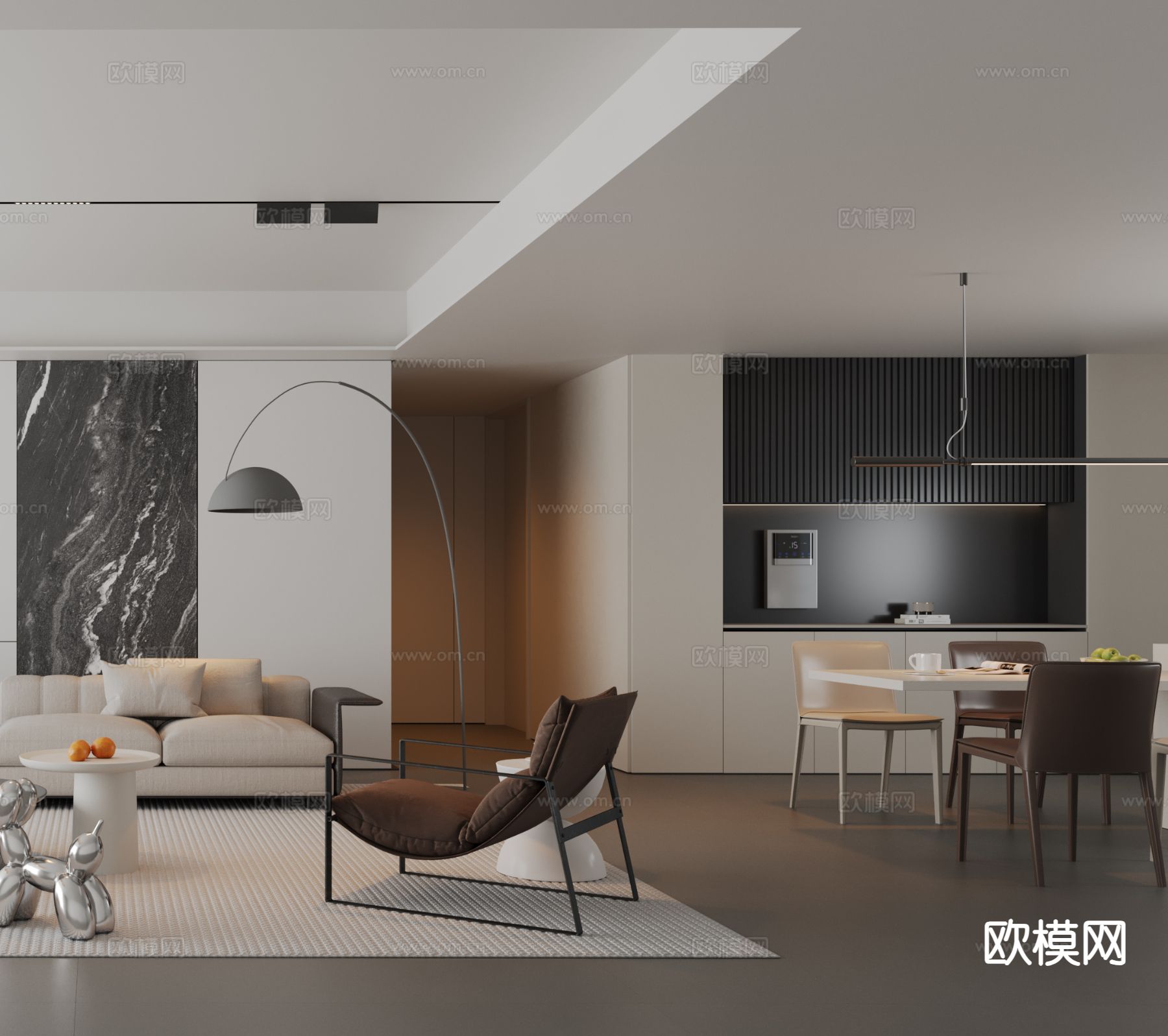 意式客餐厅3d模型下载（渲染图3）