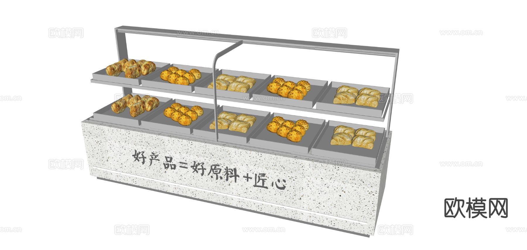 现代面包柜su模型