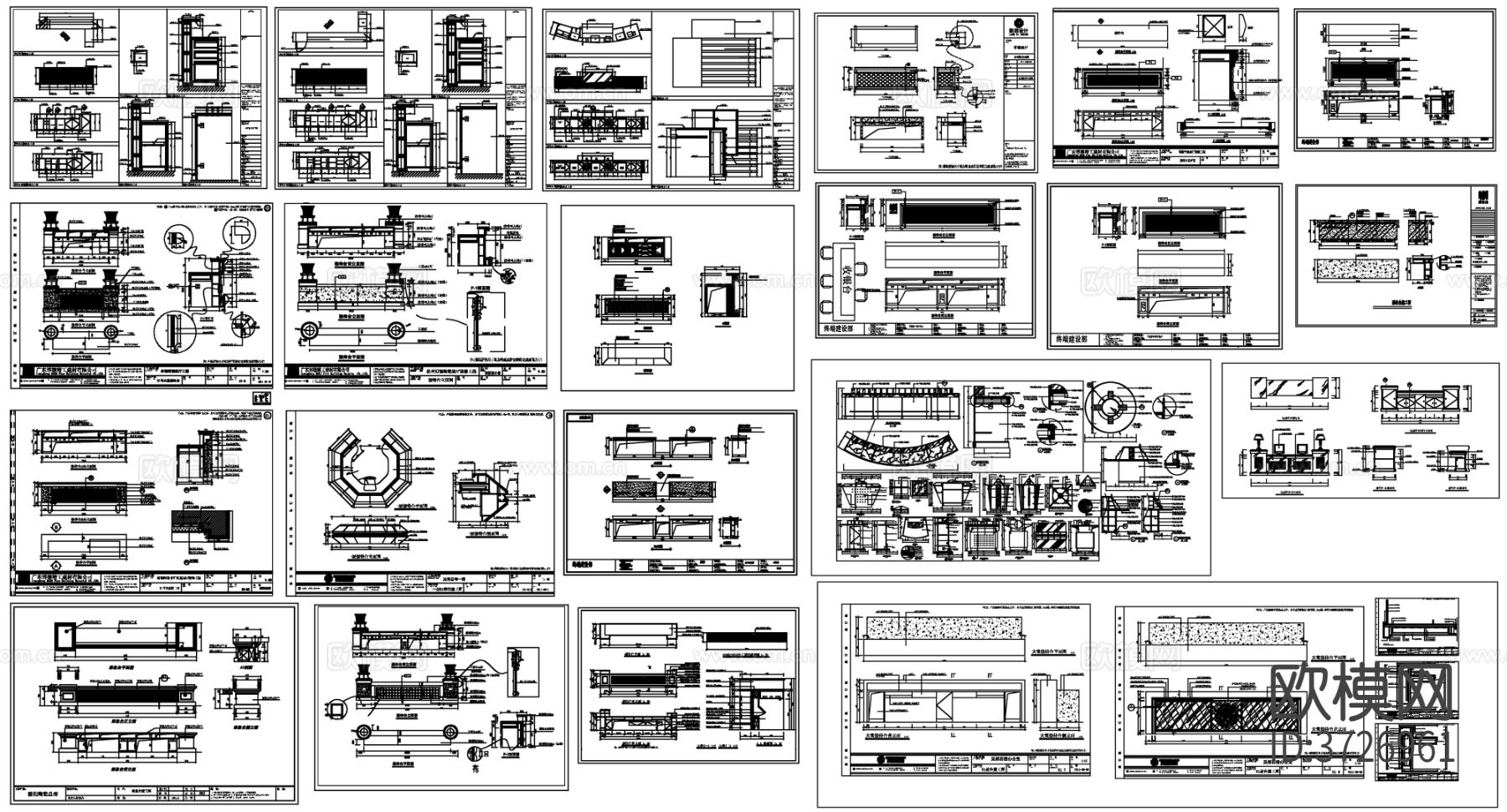 服务台 接待台CAD图库下载（渲染图2）