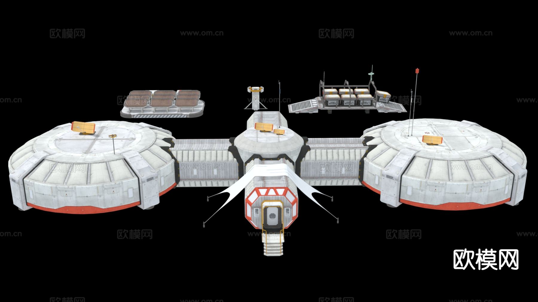 科幻 月球基地 太空设备3d模型