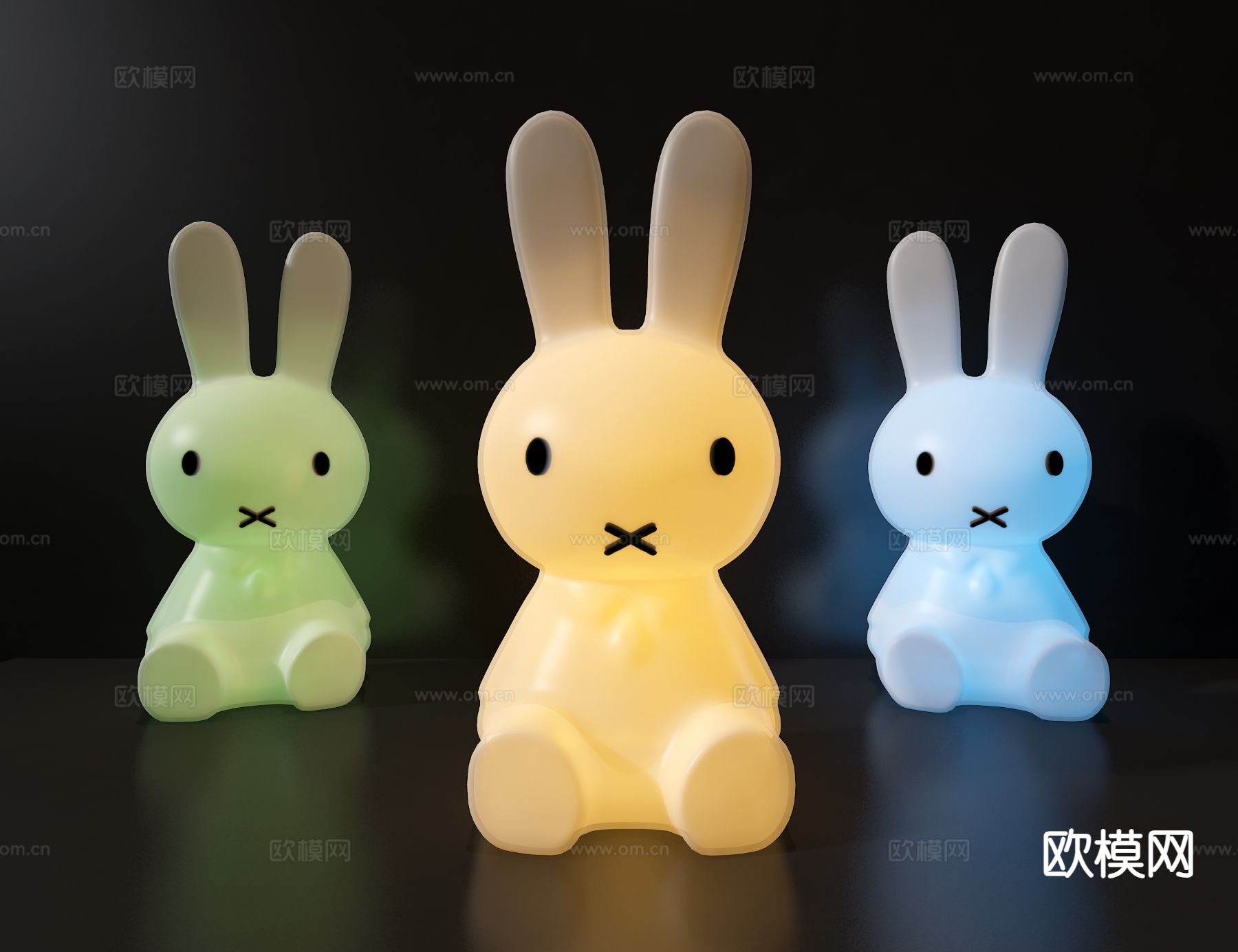 兔子小夜灯 装饰灯3d模型下载