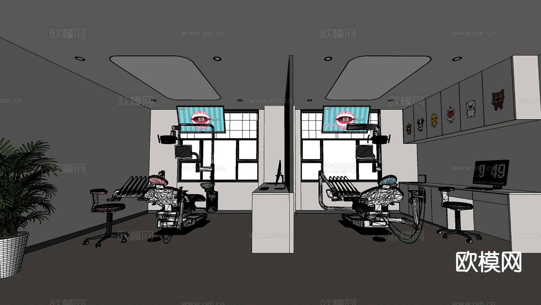 口腔医院 诊疗室 口腔种植室su模型