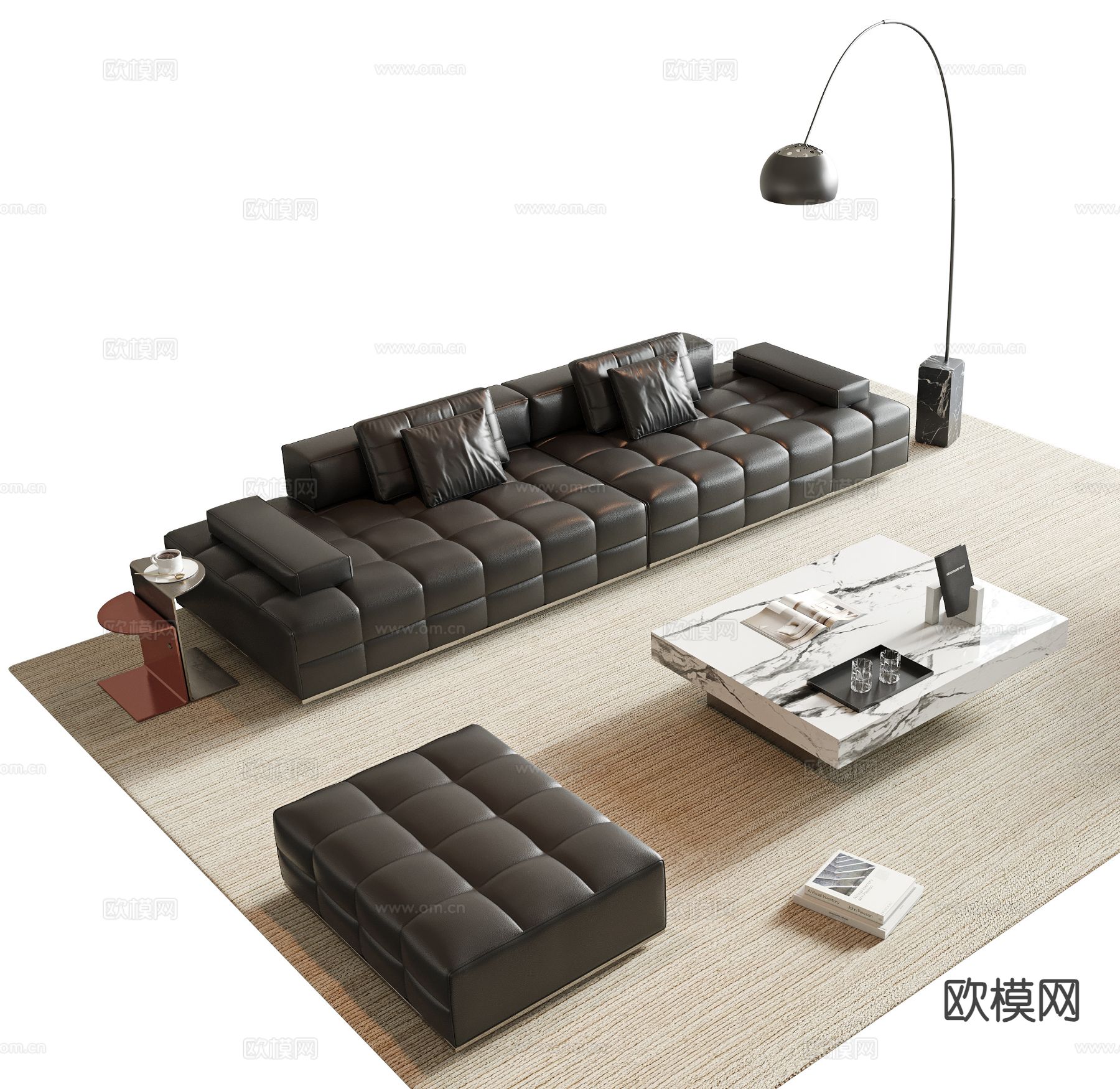 意式组合沙发3d模型下载（渲染图2）