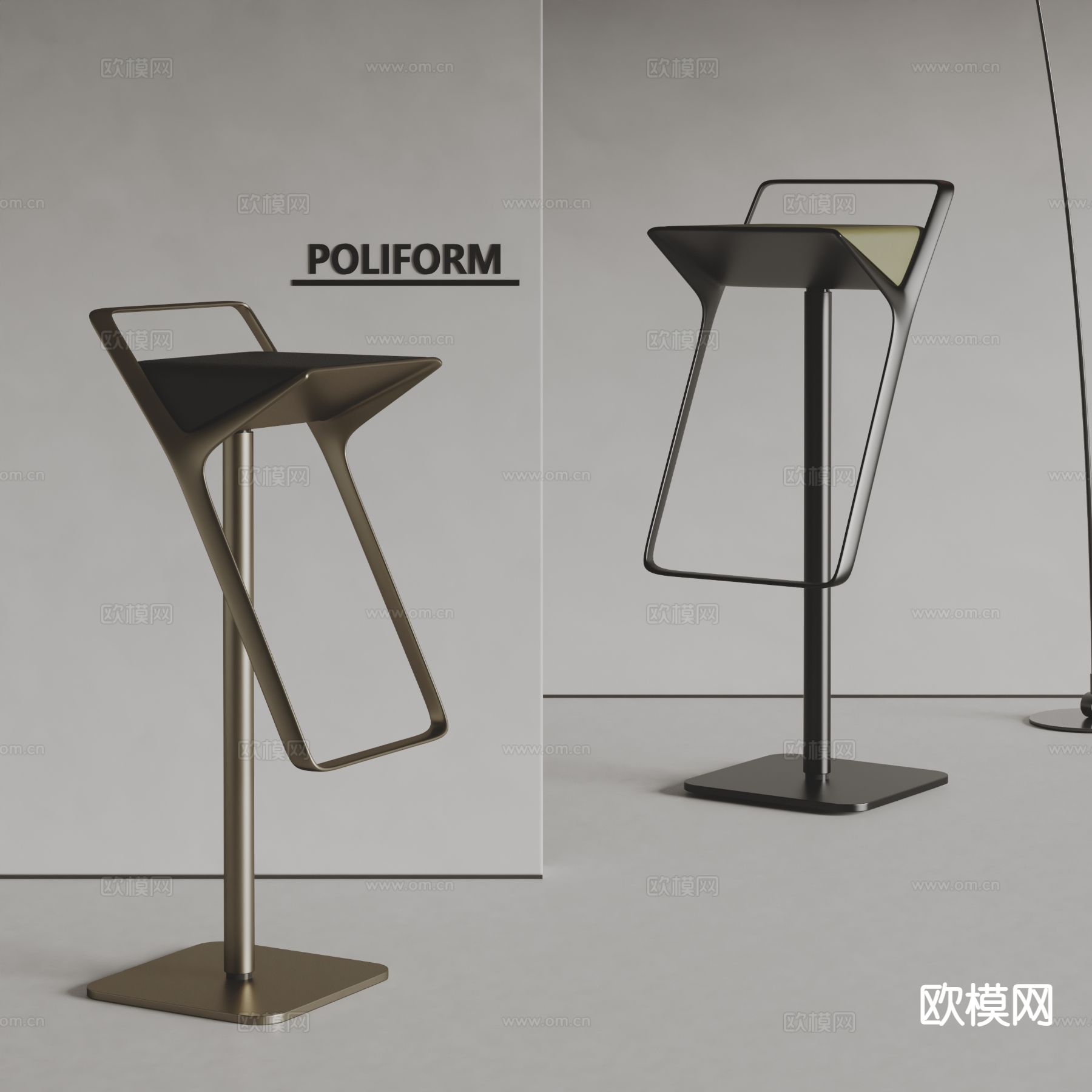 poliform现代吧椅su模型