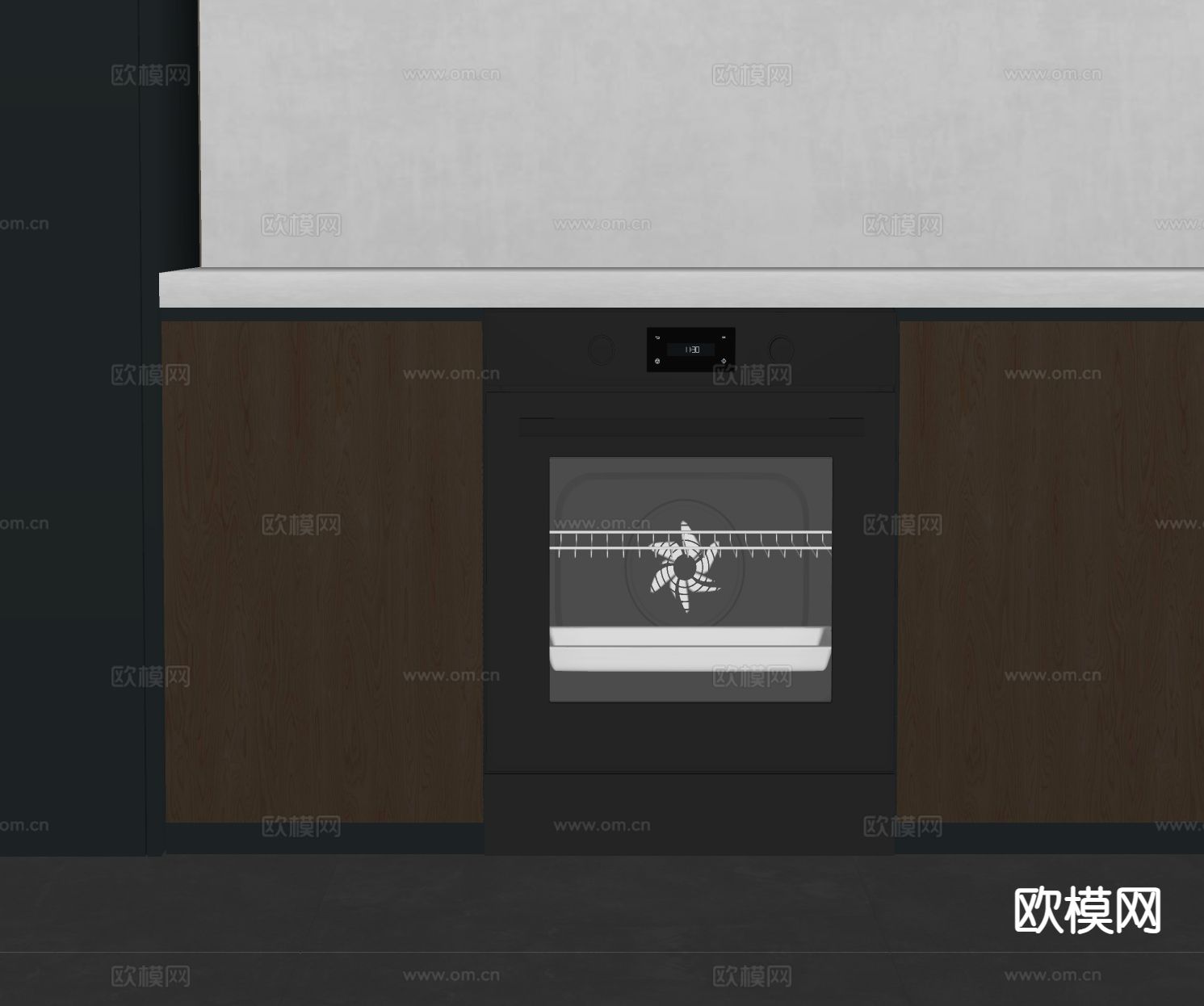 现代蒸烤箱 嵌入式蒸烤箱su模型