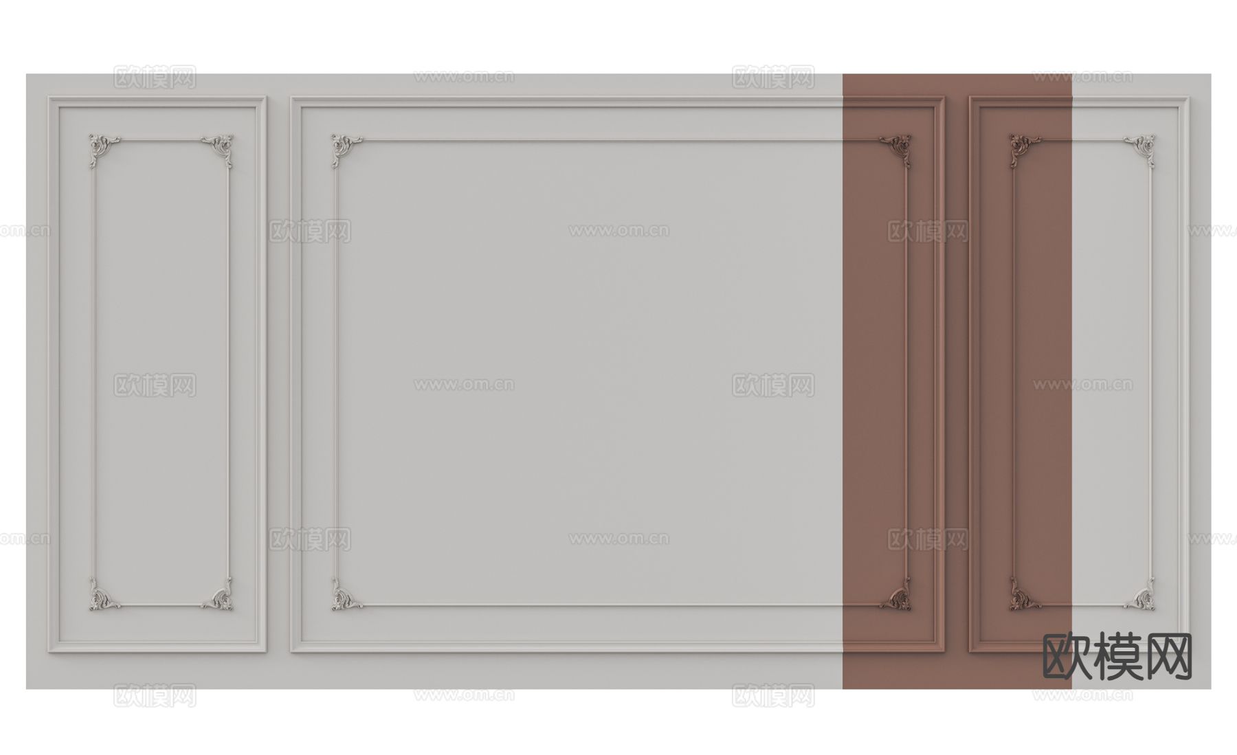 简欧背景墙 石膏线条 雕花线条3d模型