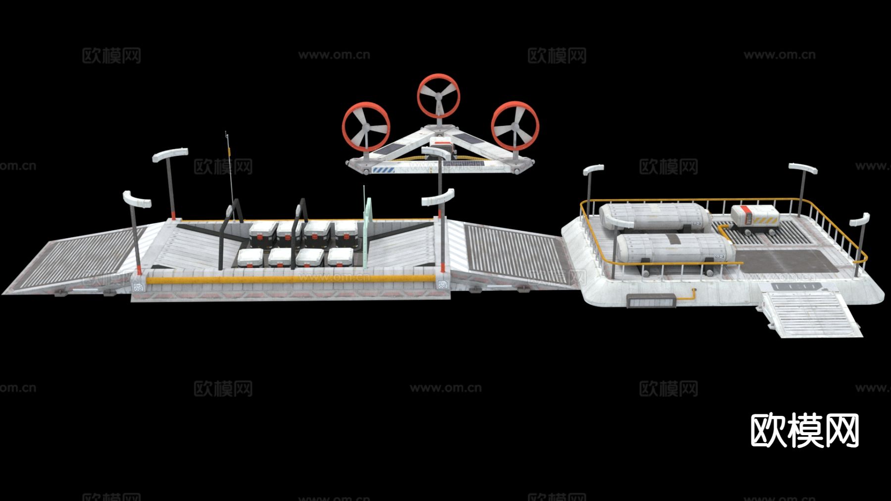 科幻 月球基地 太空设备3d模型