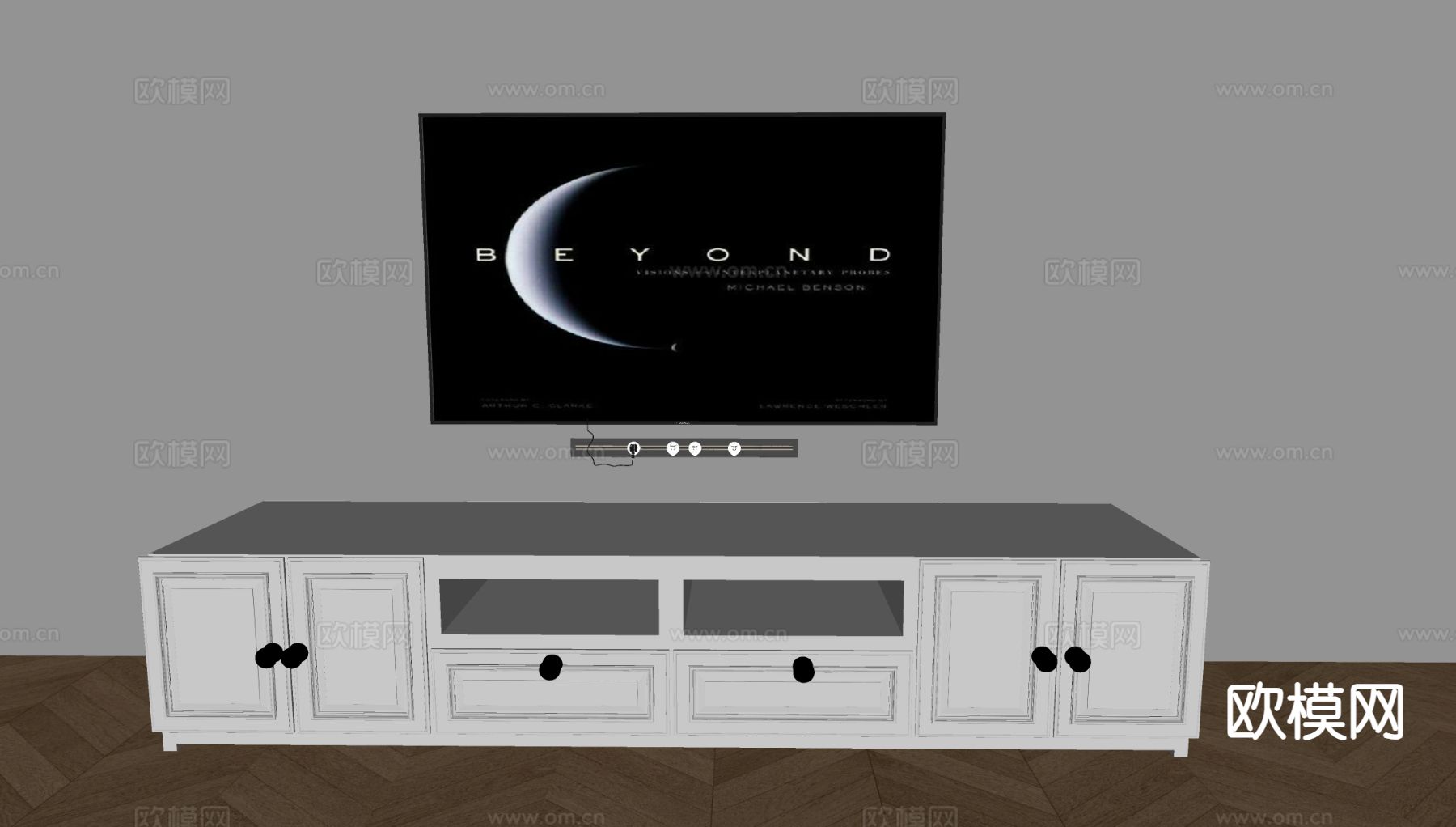 电视柜su模型下载（渲染图1）