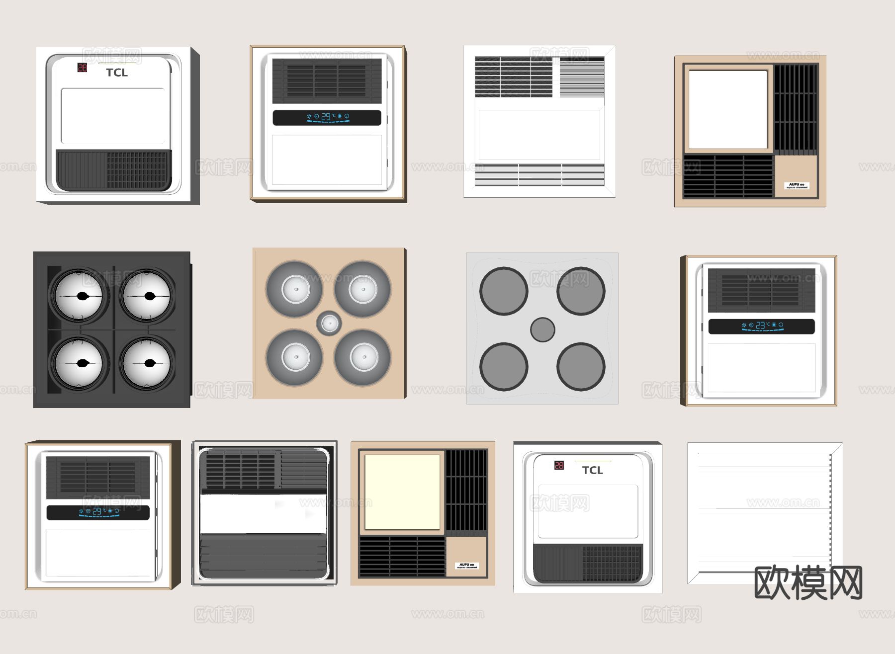 浴霸 风暖机 浴霸灯su模型
