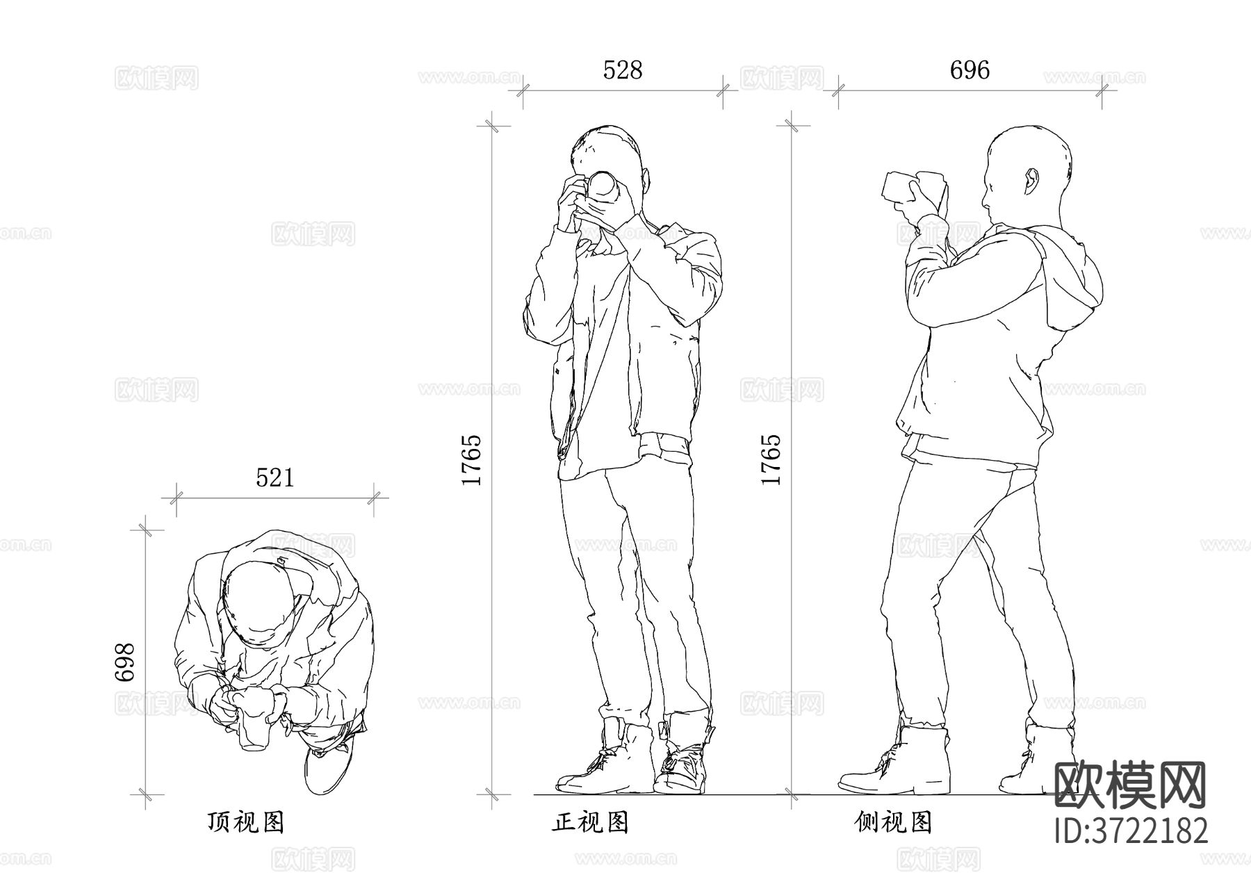 摄影师装备cad立面图